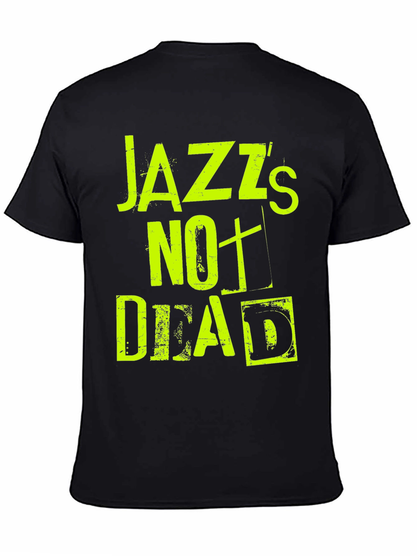 Black Jazz's Not Dead Graphic Tee - Black Cotton T-Shirt view 4