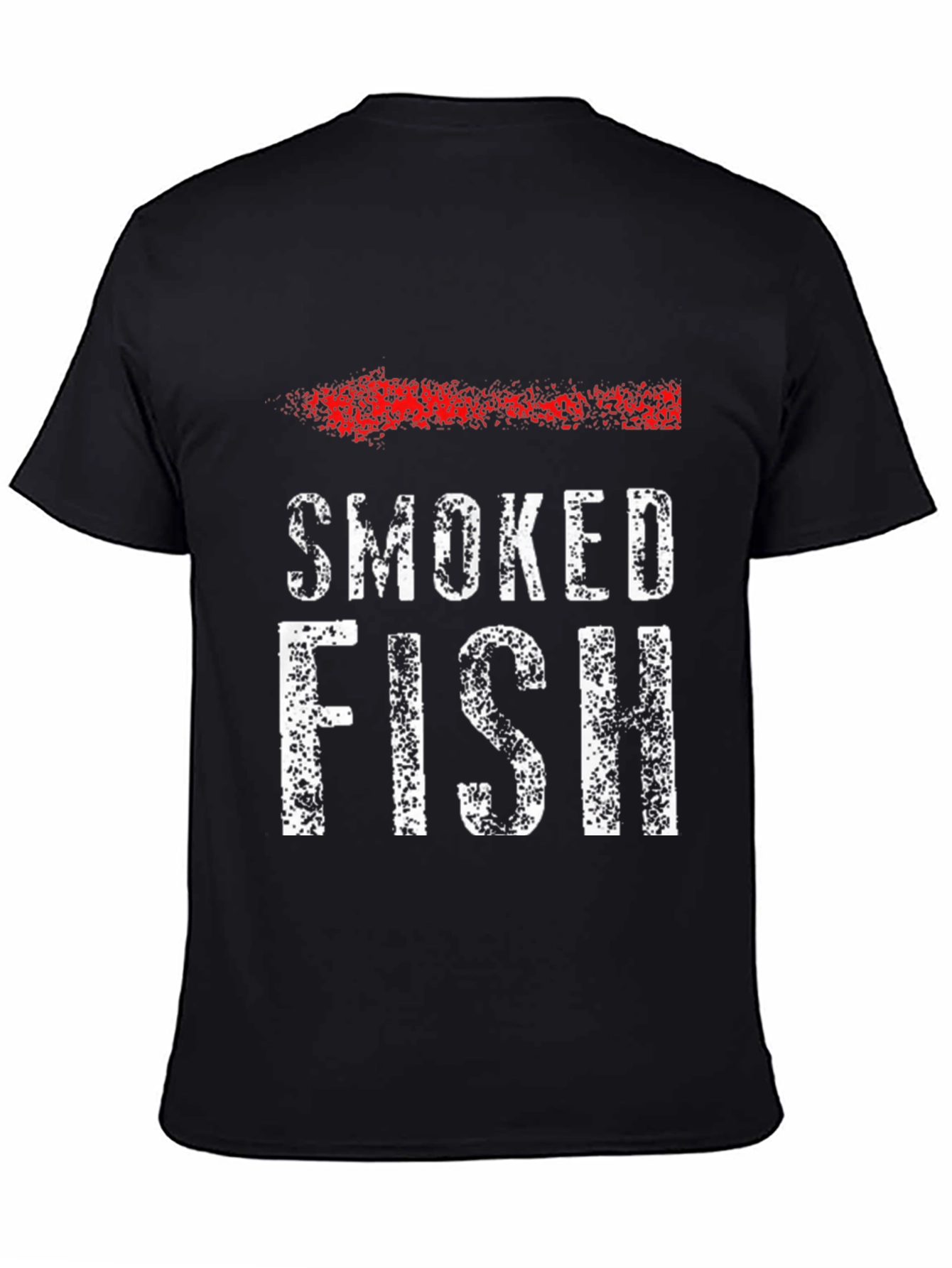 Black Smoked Fish Graphic T-Shirt - Bold Text Design view 4