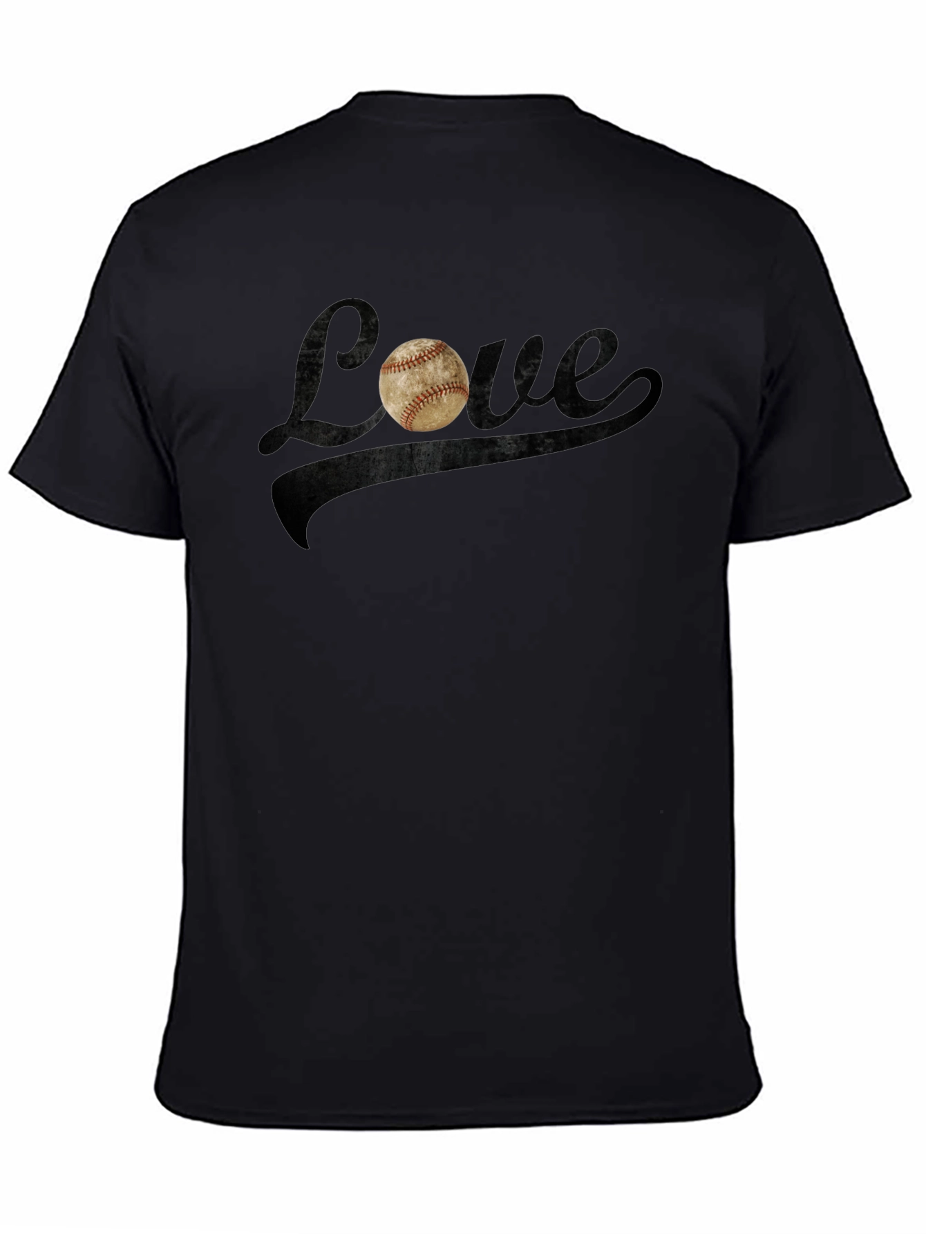 Black Baseball Love Graphic Tee - Black view 4