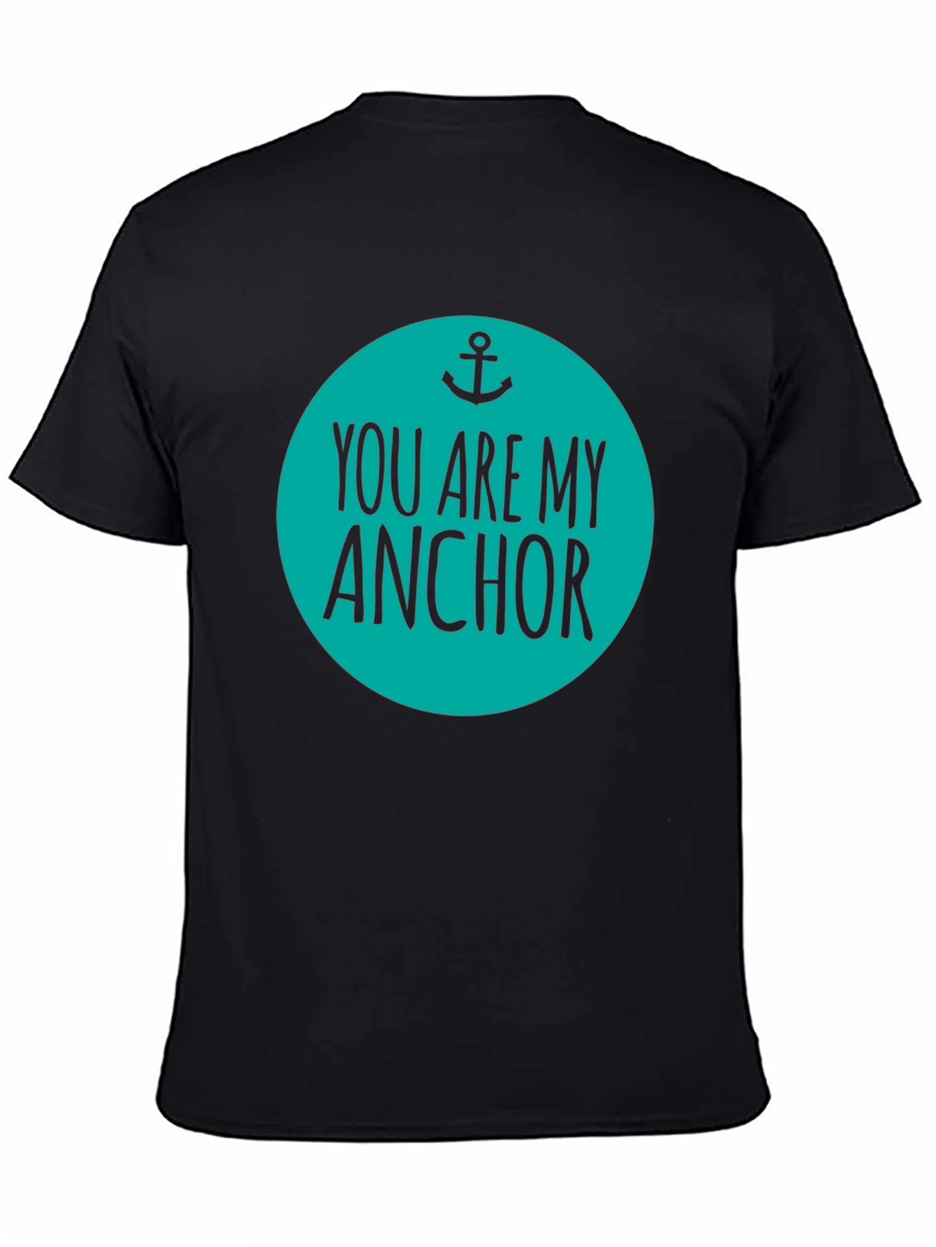 Black You Are My Anchor Graphic Tee - Men's Black Cotton Blend view 4