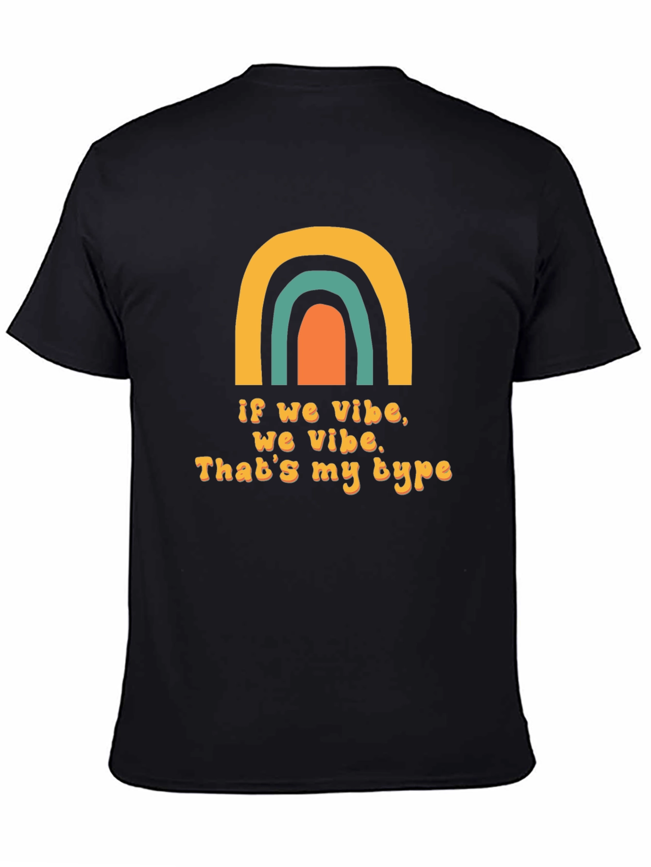 Black Vibe Check Graphic Tee - Trendy Rainbow Design view 4
