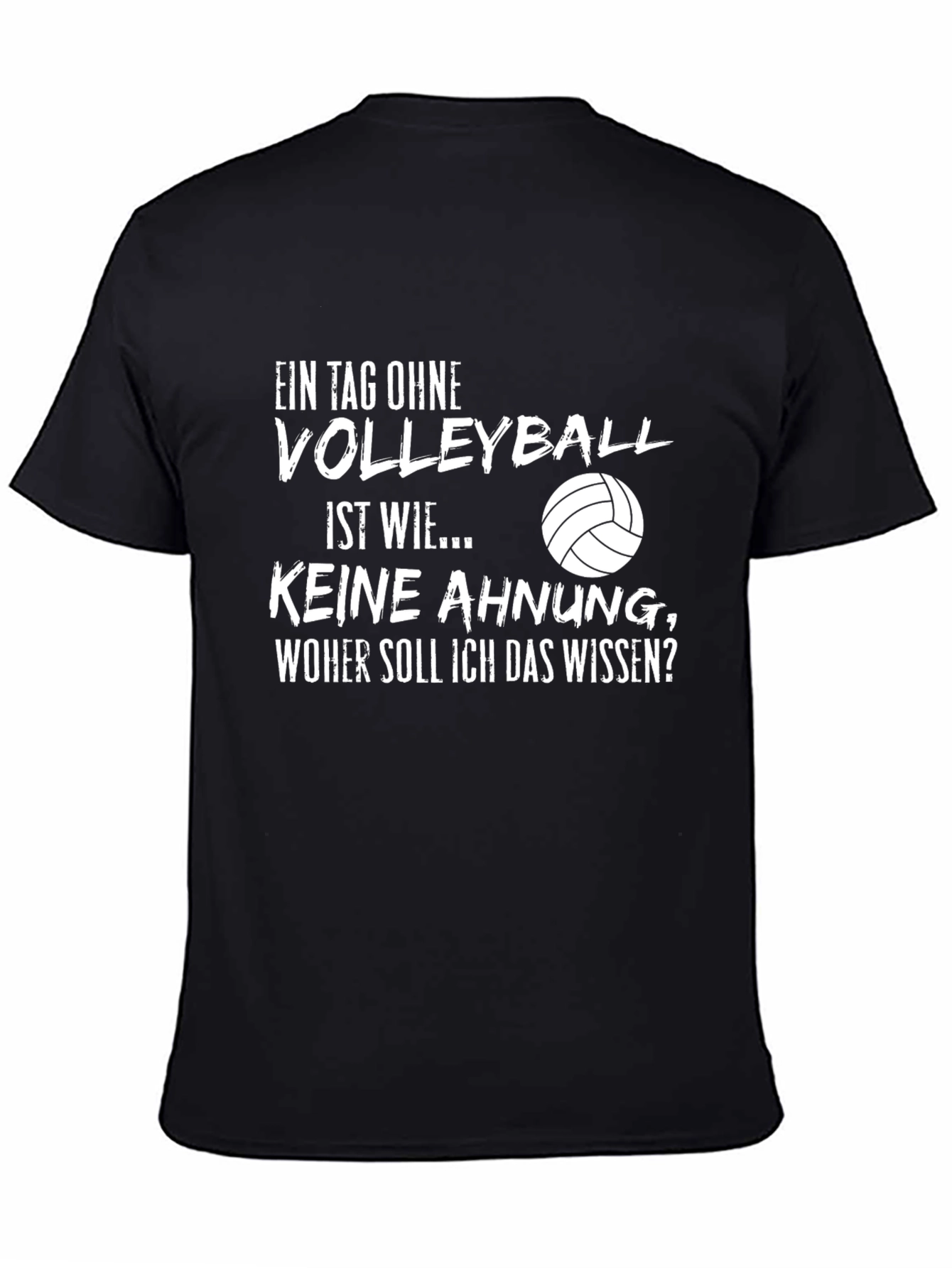 Black Volleyball Lover Graphic T-Shirt - Funny German Quote view 4