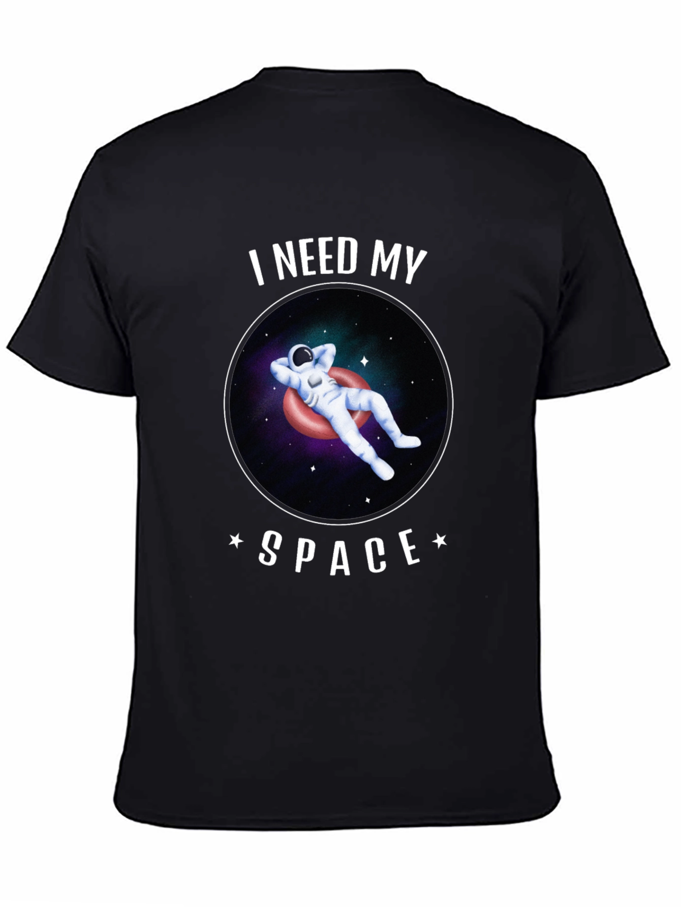 Black I Need My Space Astronaut Graphic T-Shirt view 4
