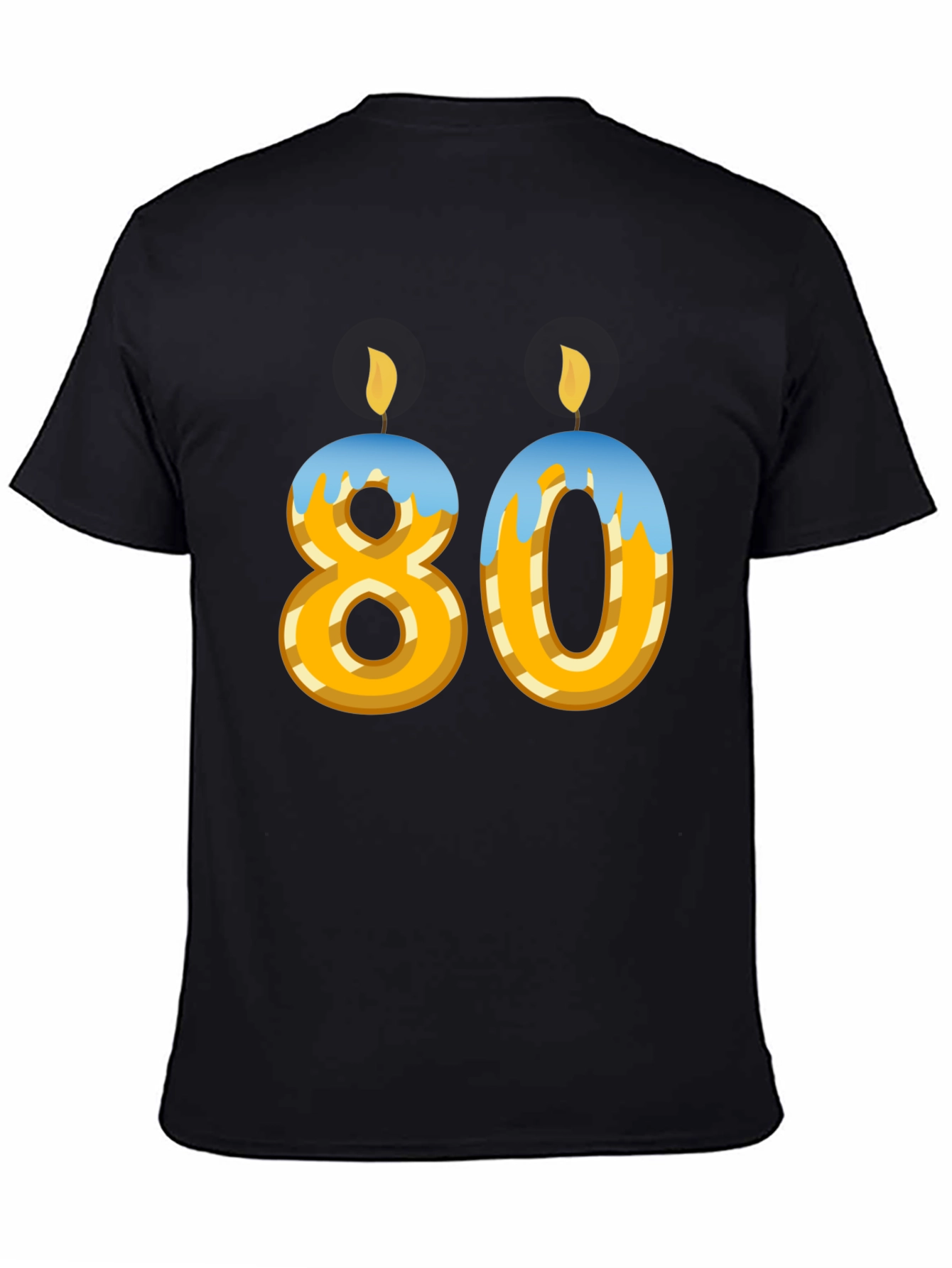 Black 80th Birthday T-Shirt - Novelty Party Tee view 4