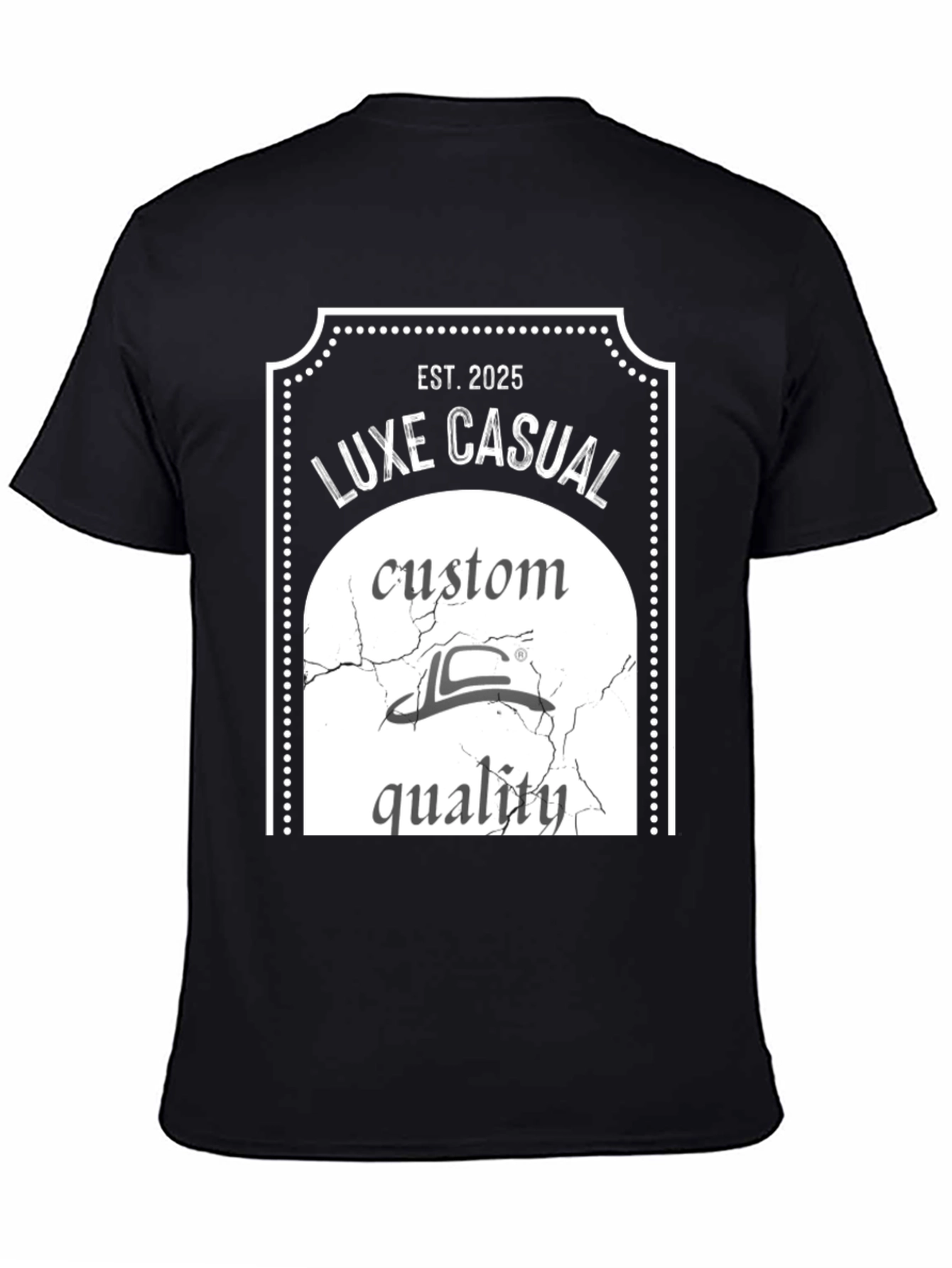 Black Luxe Casual Est. 2025 Graphic T-Shirt view 4