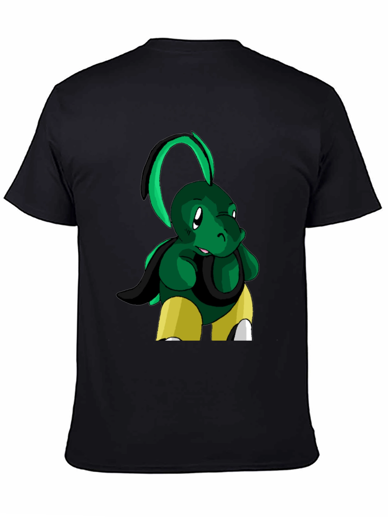 Black Cool Turtle Cartoon Graphic Black T-Shirt view 4