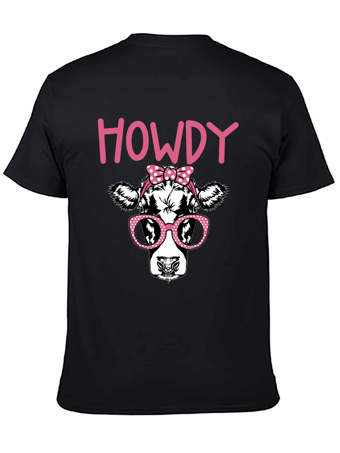 Black Howdy Cow Graphic T-Shirt - Black view 4