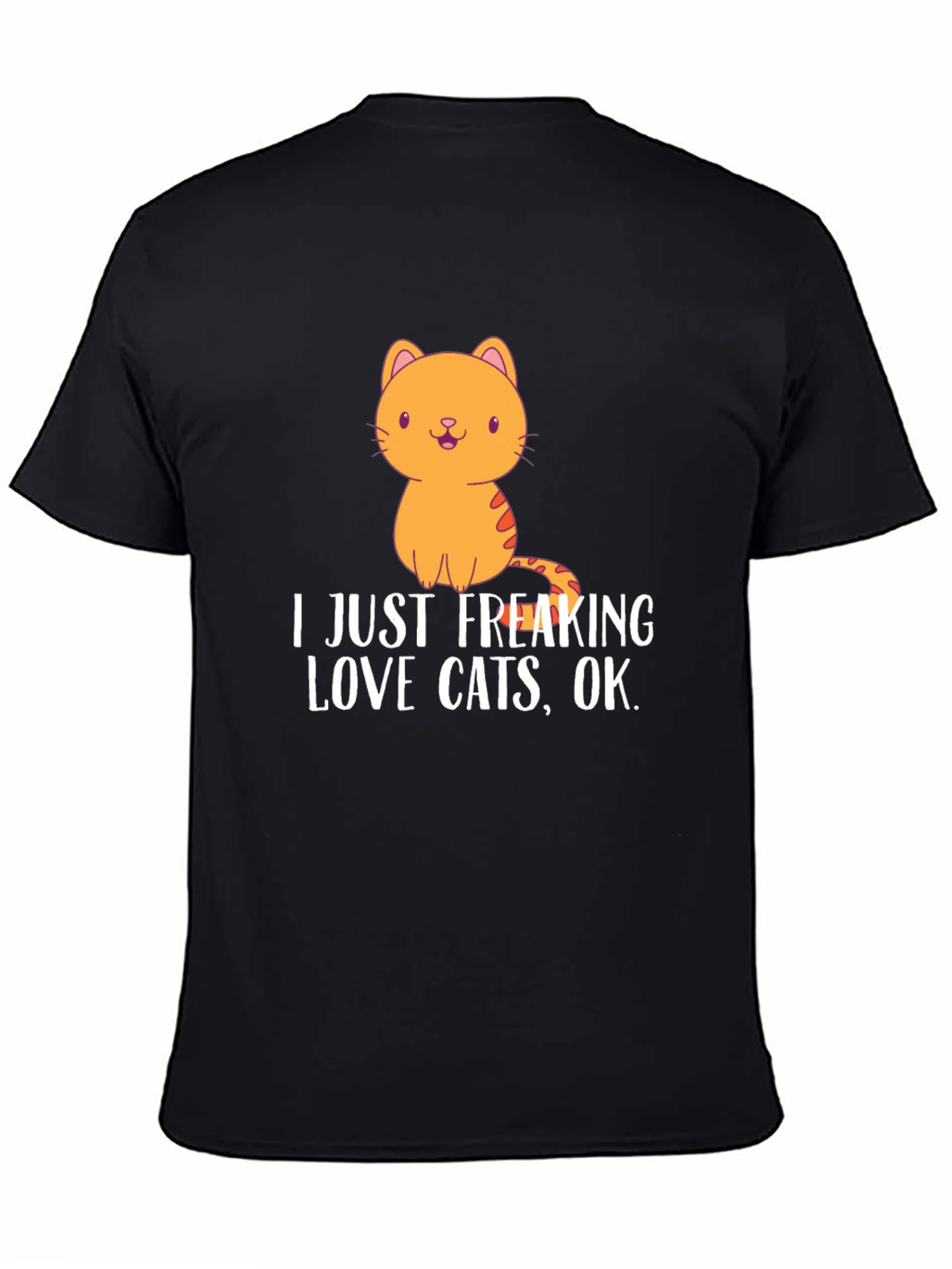 Black I Just Freaking Love Cats T-Shirt view 4