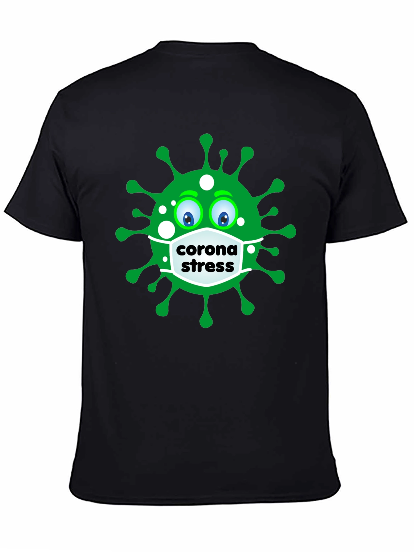 Black Corona Stress T-Shirt - Funny Pandemic Tee view 4