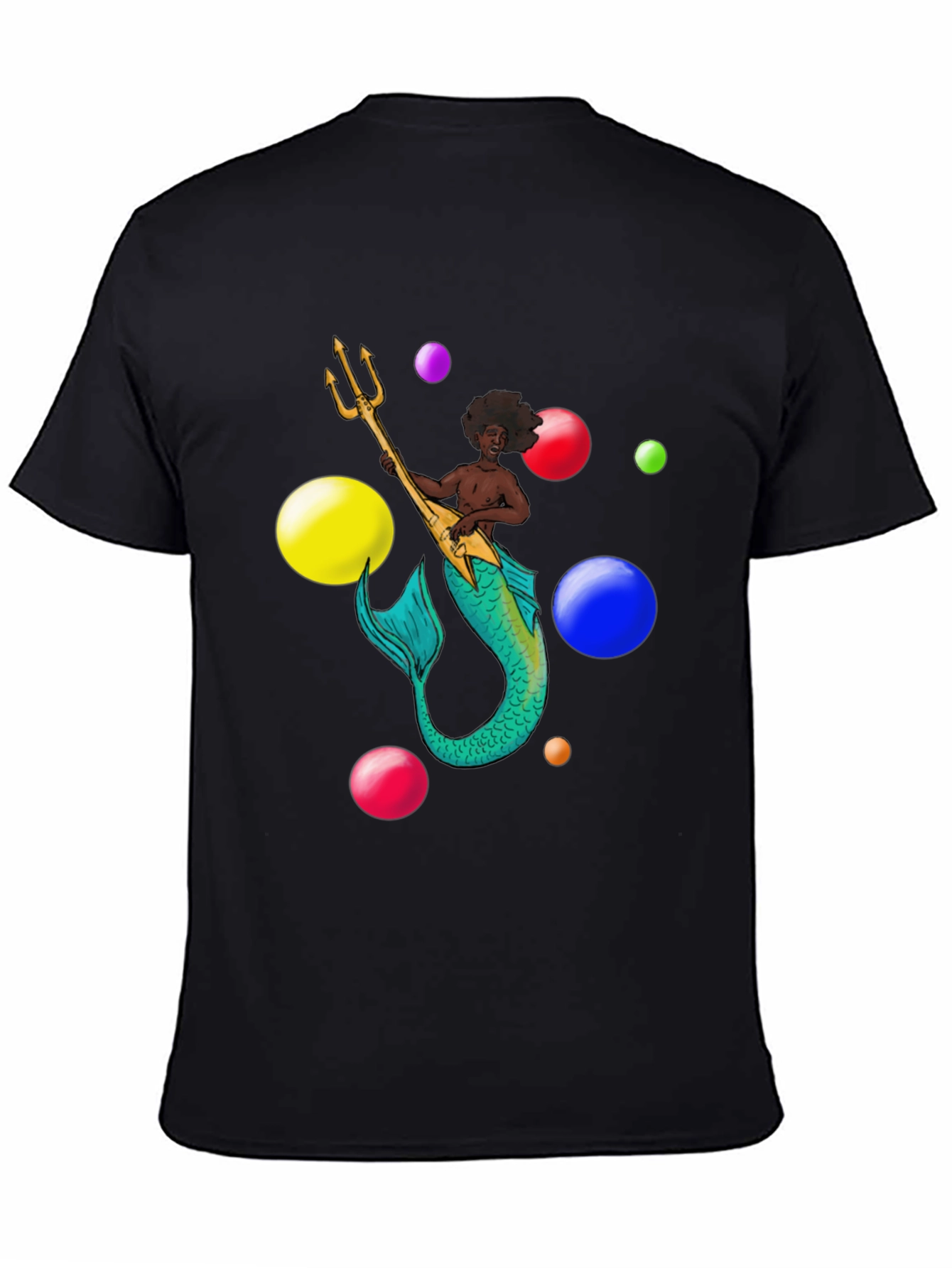 Black Mermaid Musician Graphic T-Shirt view 4