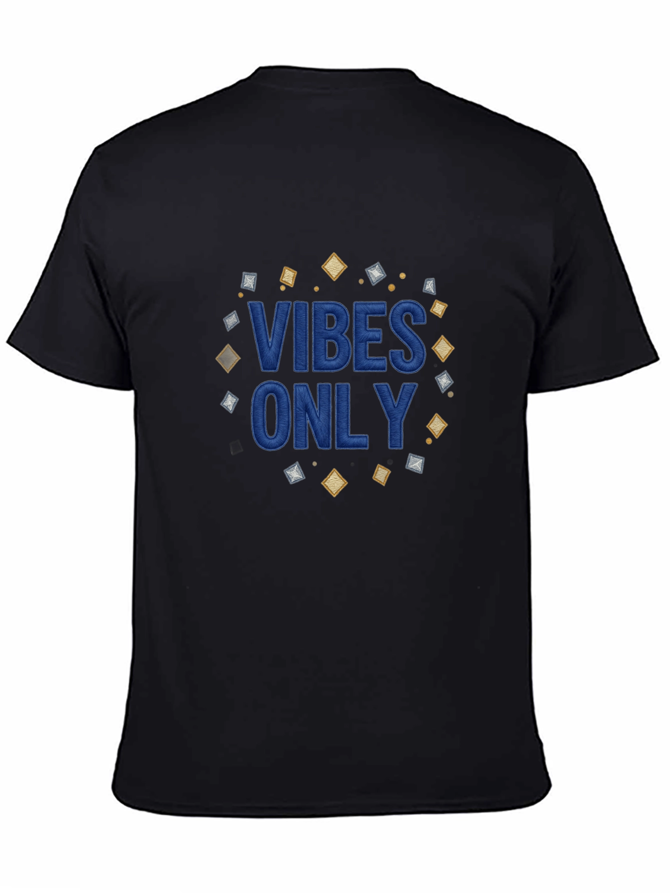 Black Vibes Only Graphic Tee - Men's Black Casual T-Shirt view 4
