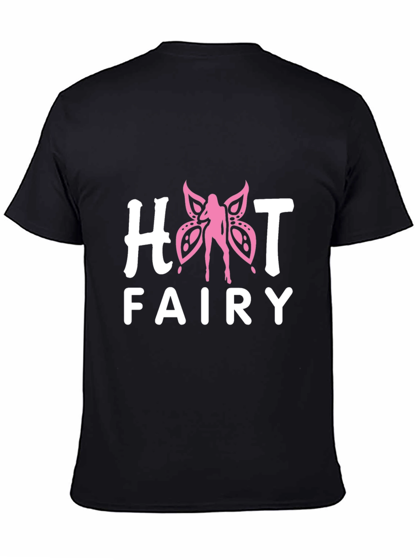 Black Hot Fairy Graphic T-Shirt - Black Tee view 4
