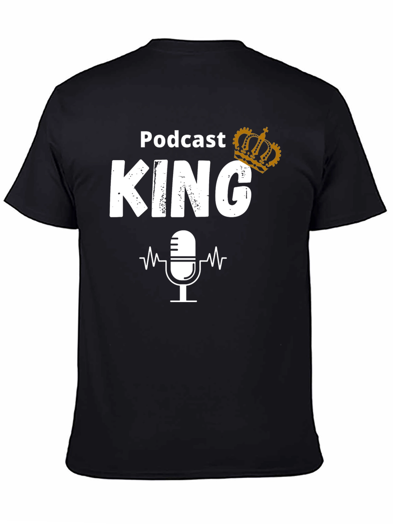 Black Podcast King T-Shirt: Microphone Graphic Tee view 4