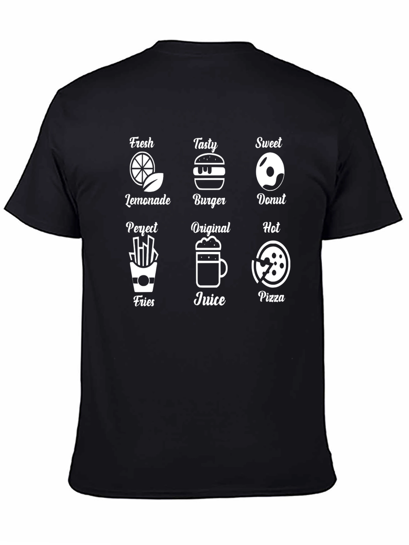 Black Men's Black Food Icon T-Shirt view 4