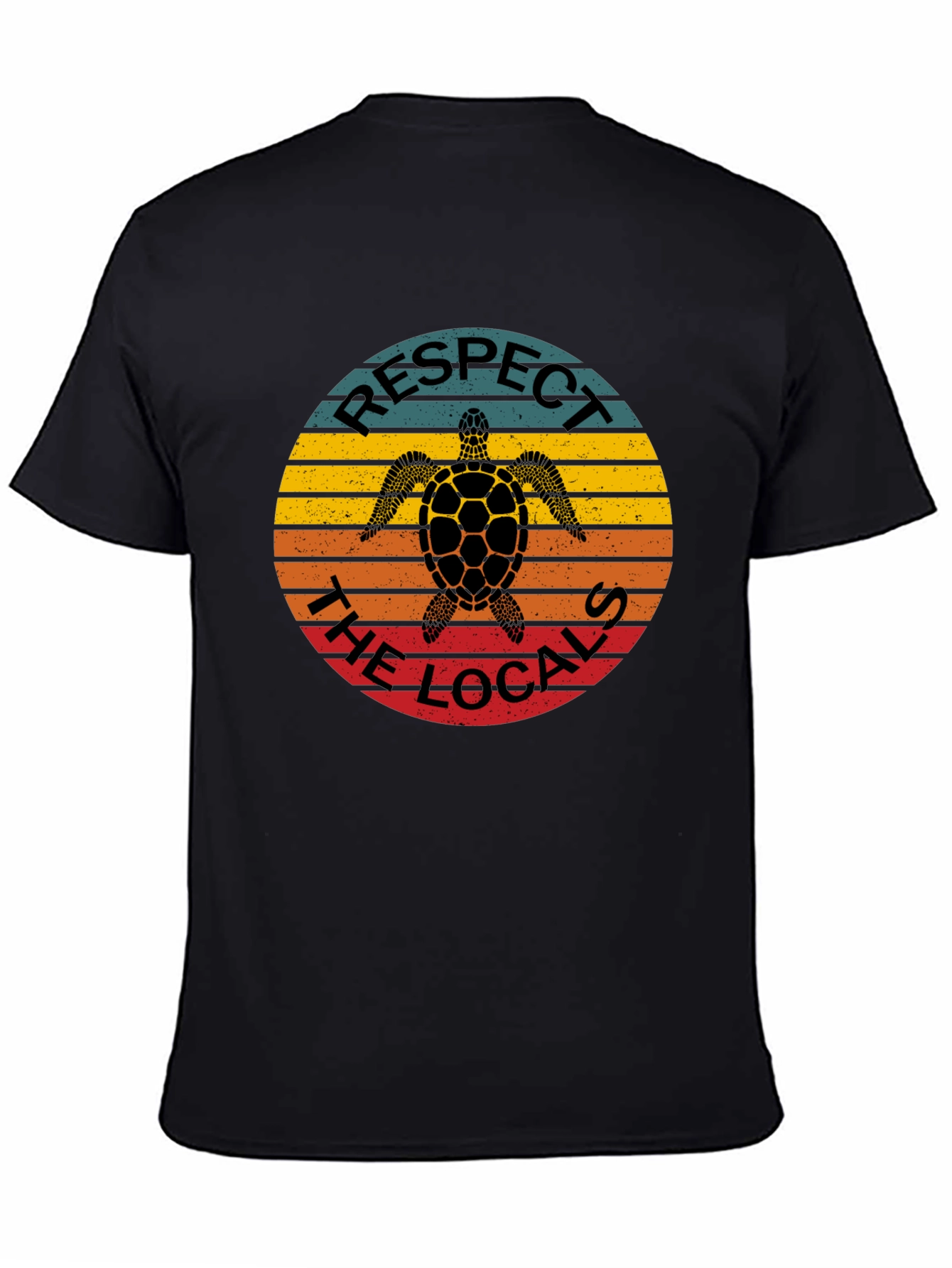 Black Respect the Locals Turtle T-Shirt - Black view 4