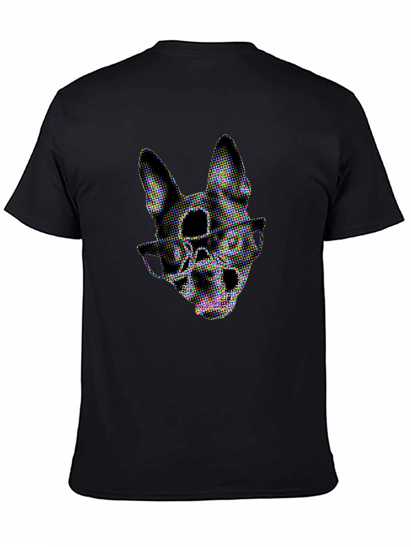 Black Dog Skull Graphic Tee - Black Crew Neck view 4