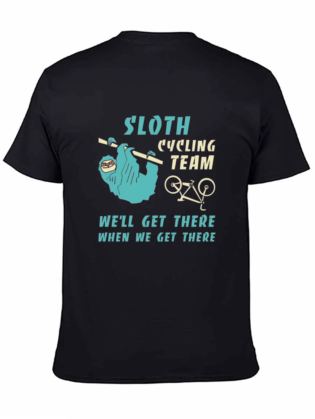 Black Sloth Cycling Team Graphic T-Shirt view 4