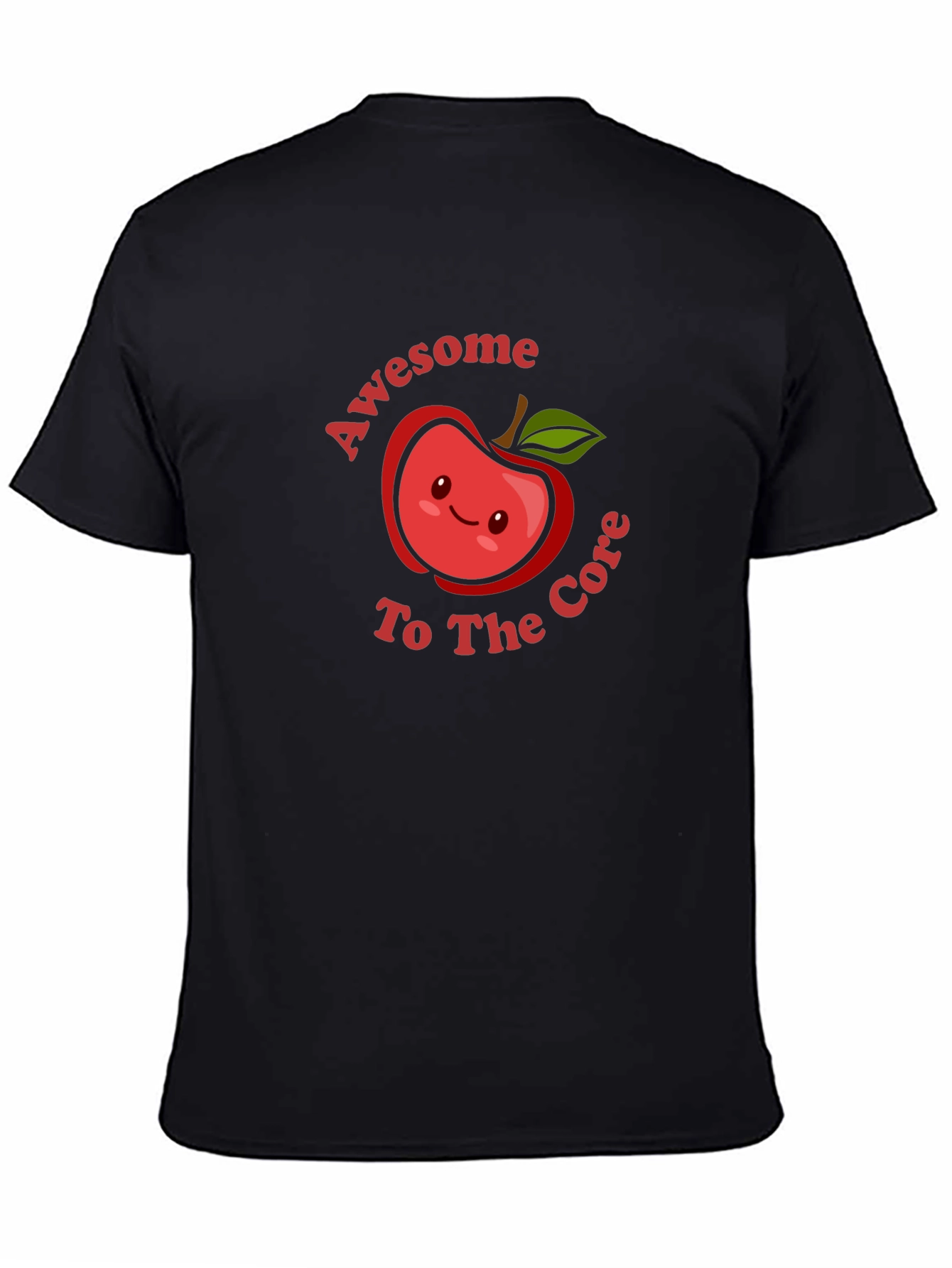 Black Awesome To The Core Apple Graphic T-Shirt view 4