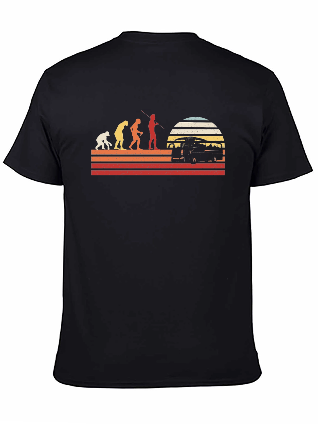 Black Retro Evolution Van Life T-Shirt view 4