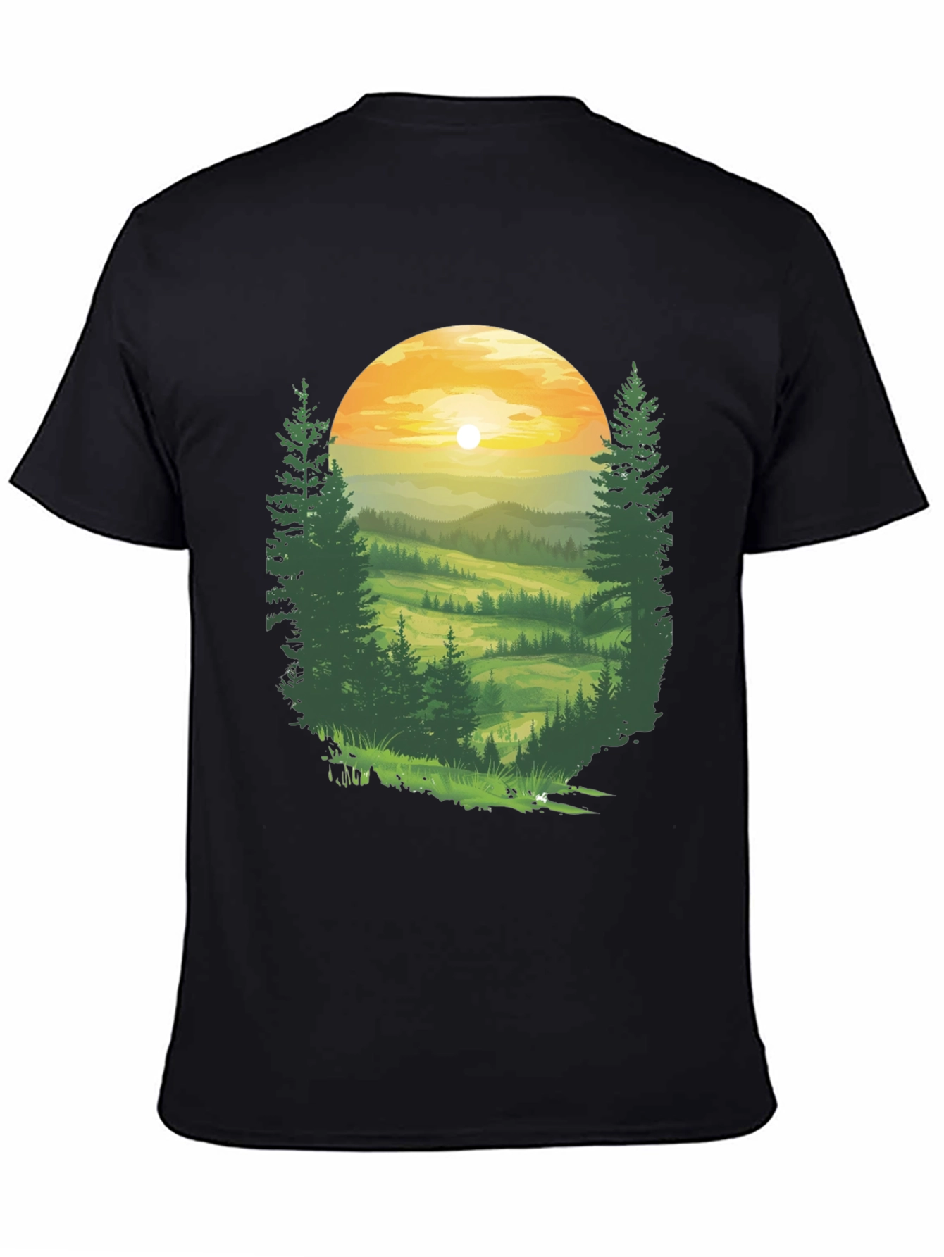Black Nature Vista Black T-Shirt view 4