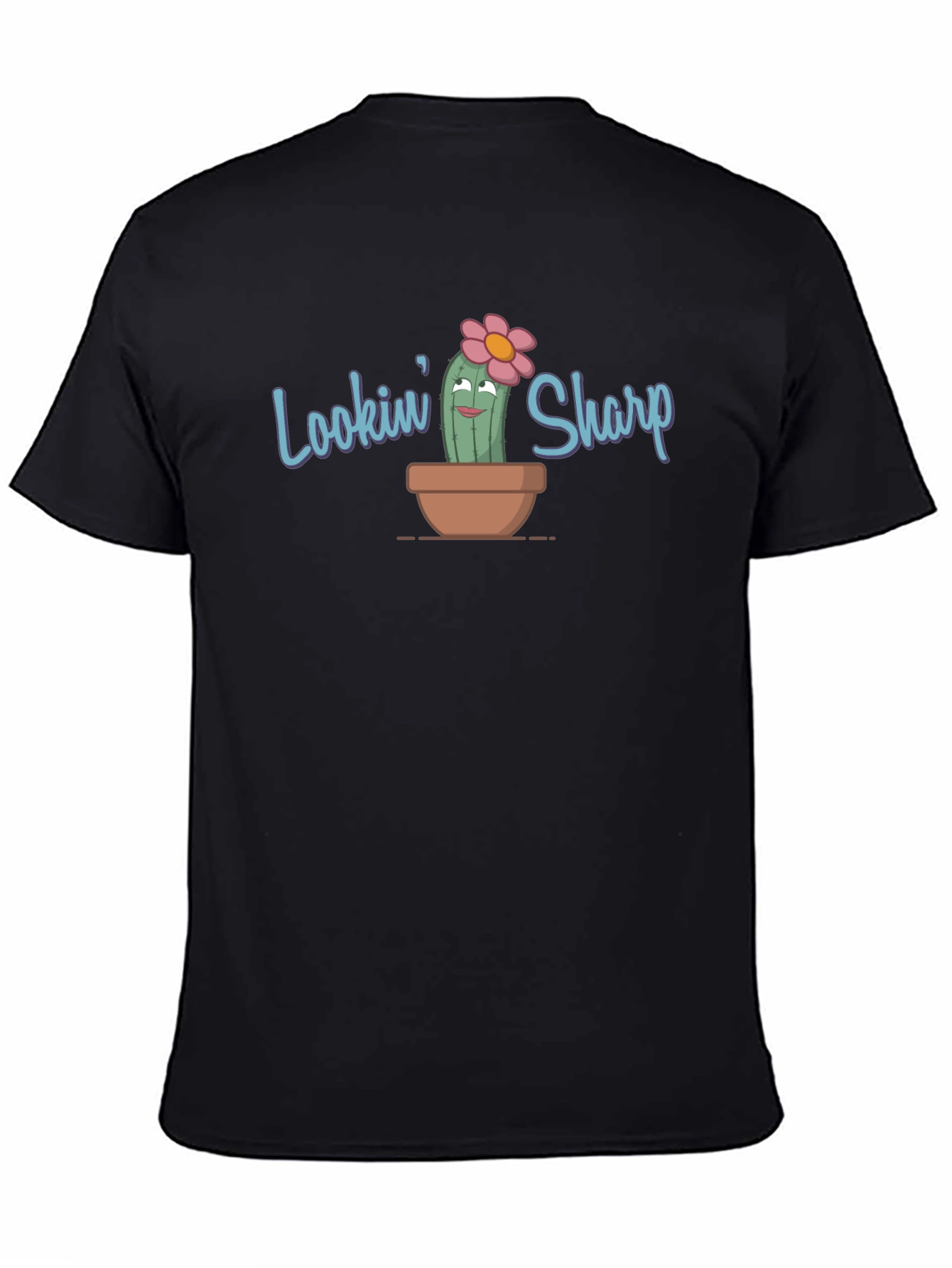 Black Lookin' Sharp Cactus Graphic Tee - Black view 4