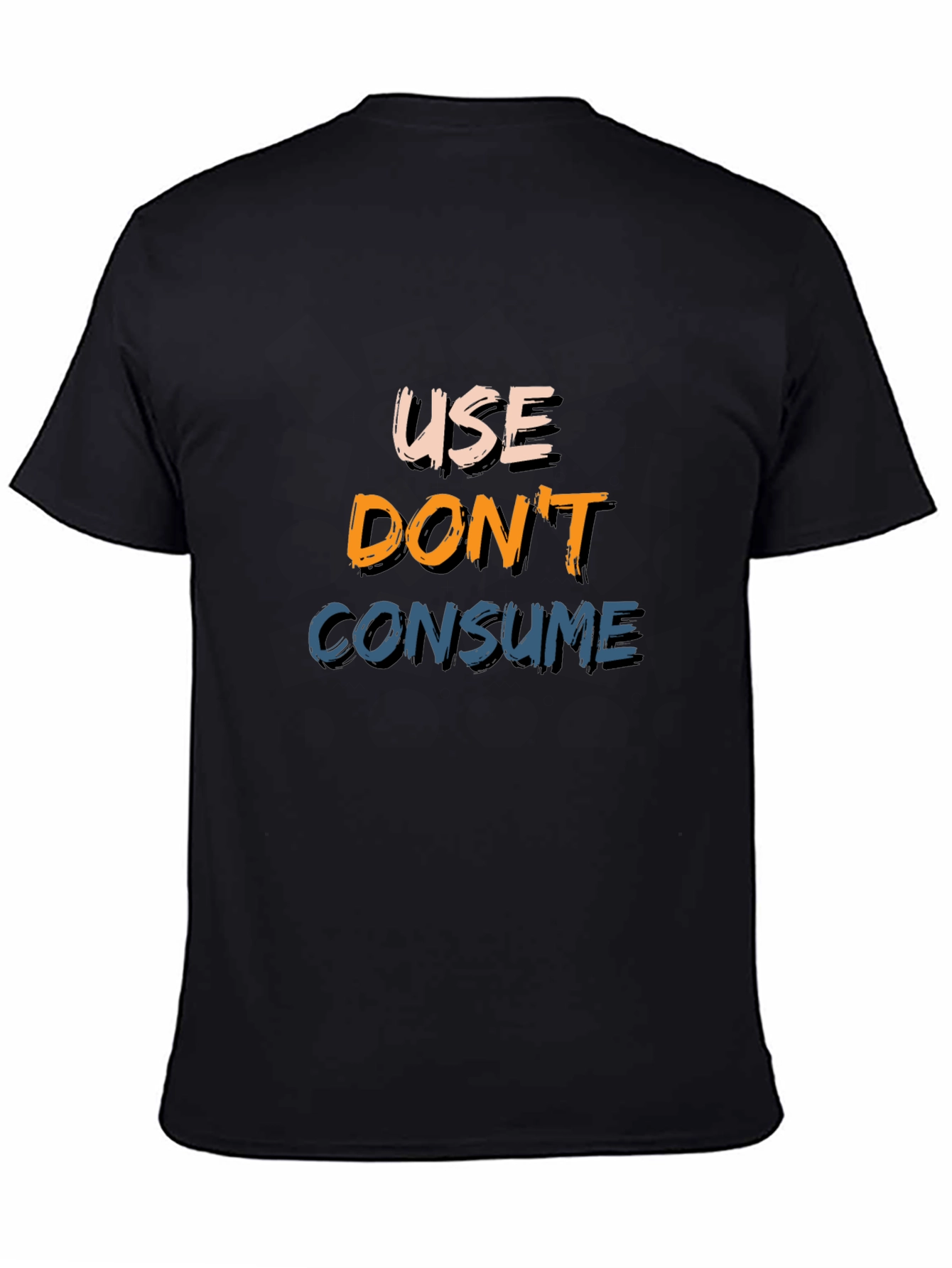 Black Use Don't Consume Black Graphic Tee view 4