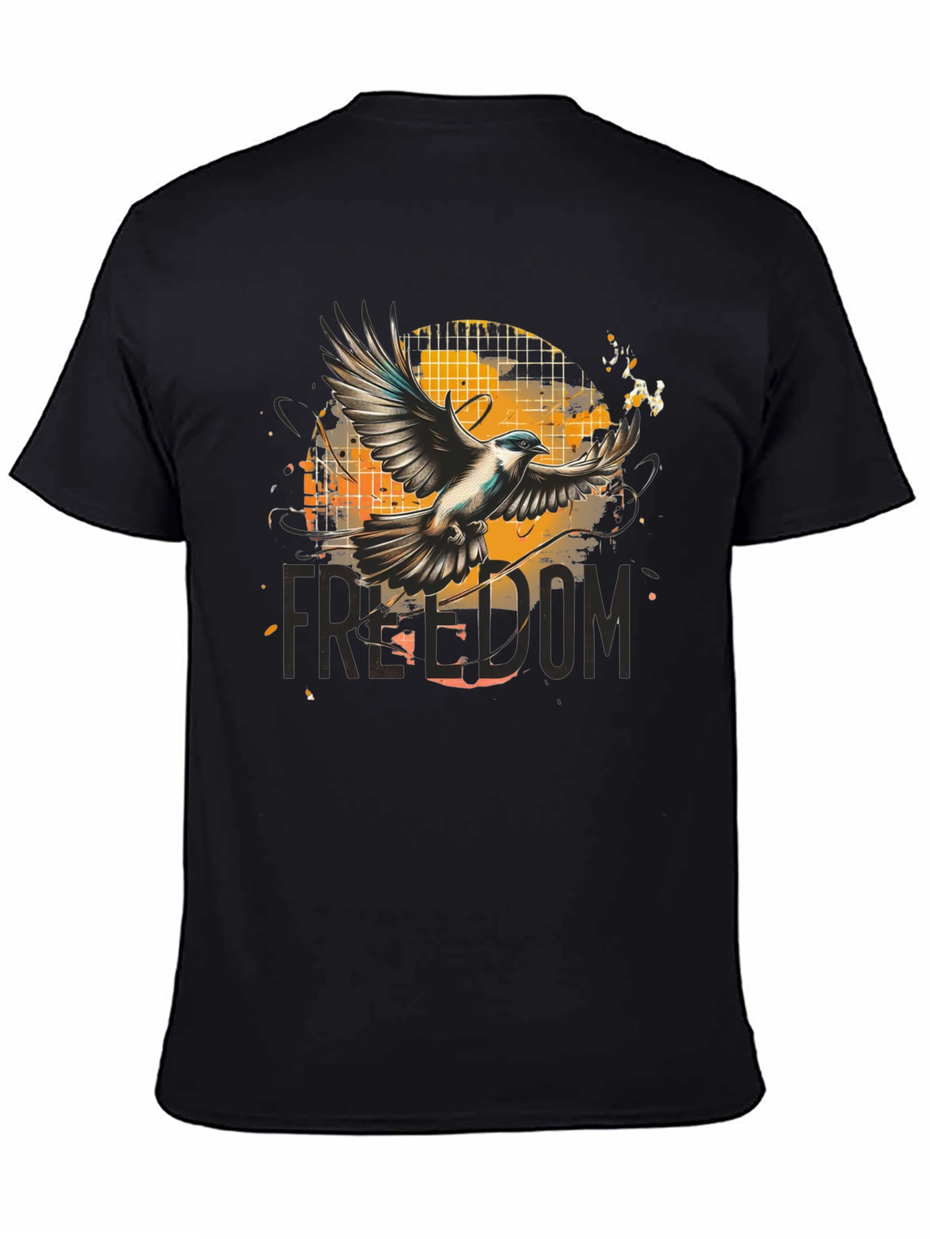 Black Freedom Bird Graphic T-Shirt view 4