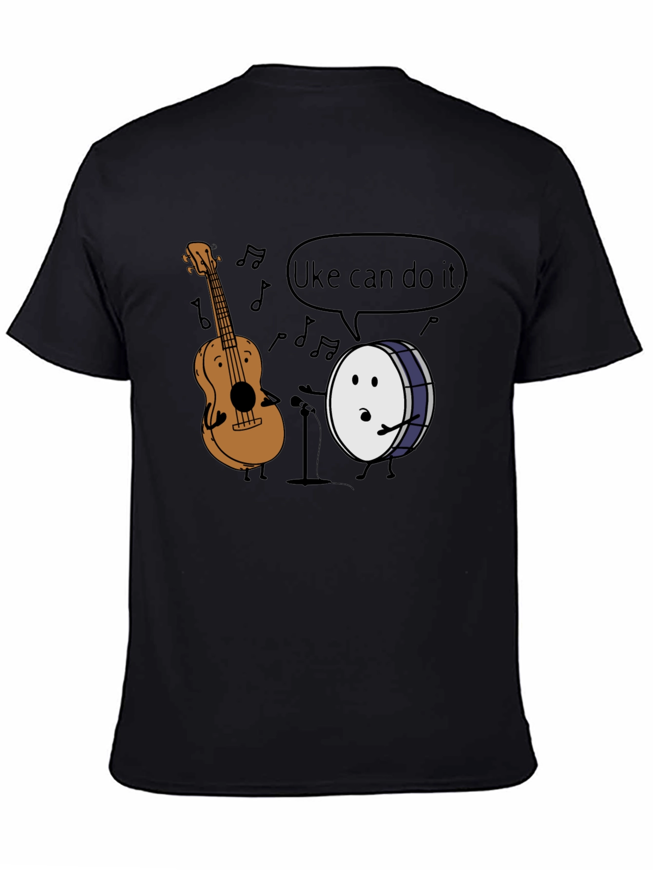 Black Uke Can Do It T-Shirt: Music Pun Tee view 4