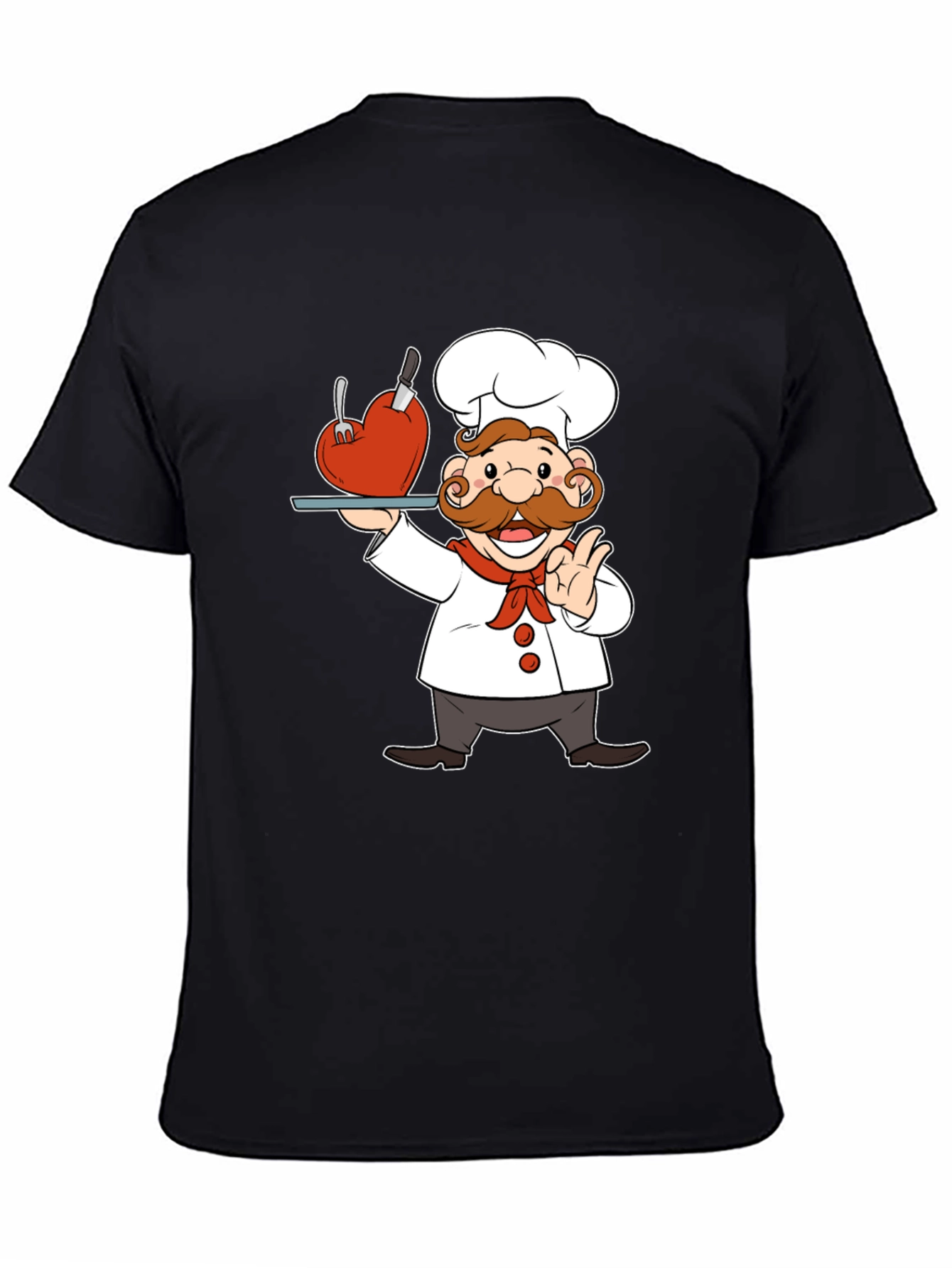 Black Chef with Heart T-Shirt view 4