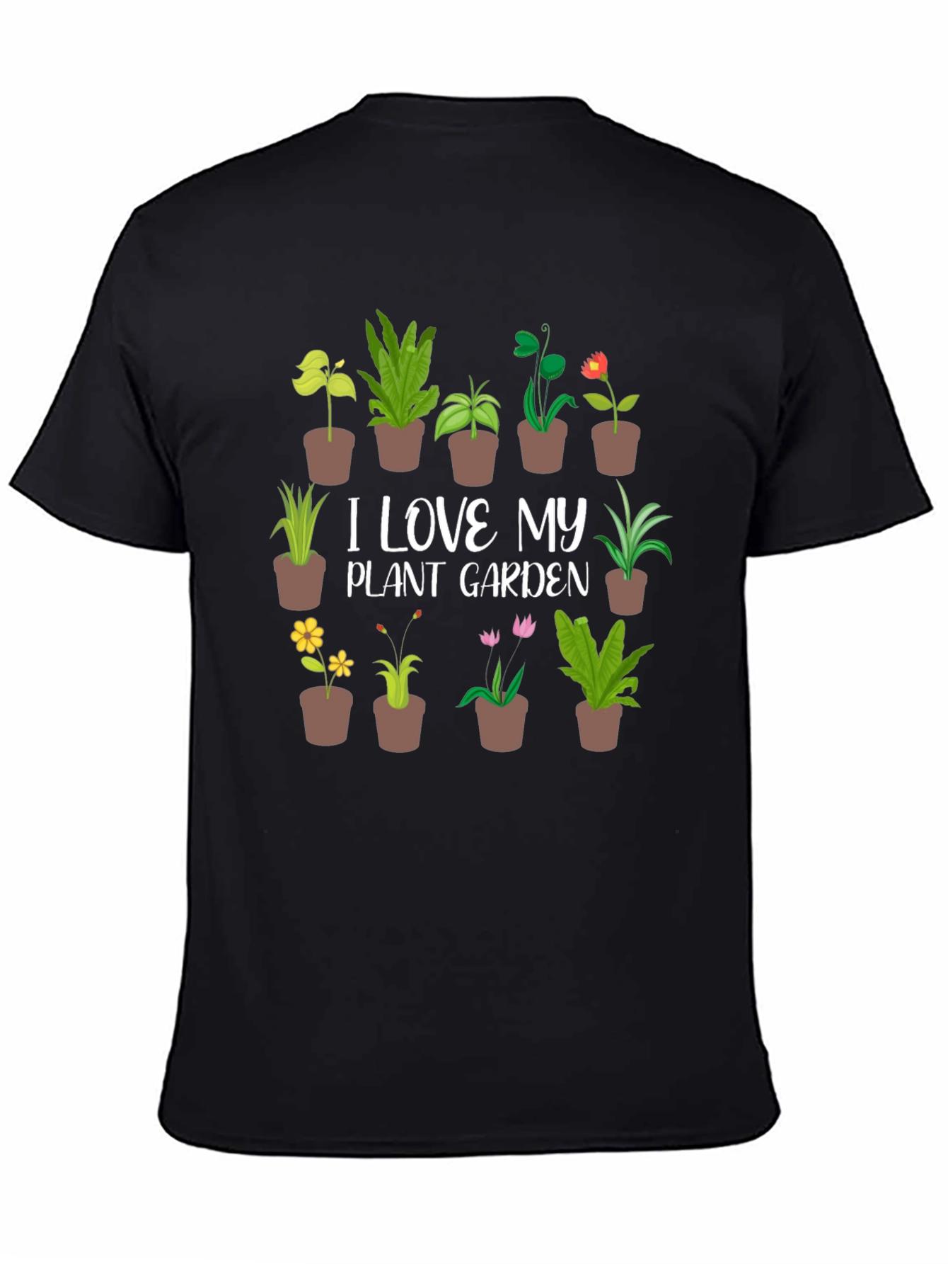 Black Plant Garden T-Shirt - I Love My Plant Garden Tee view 4