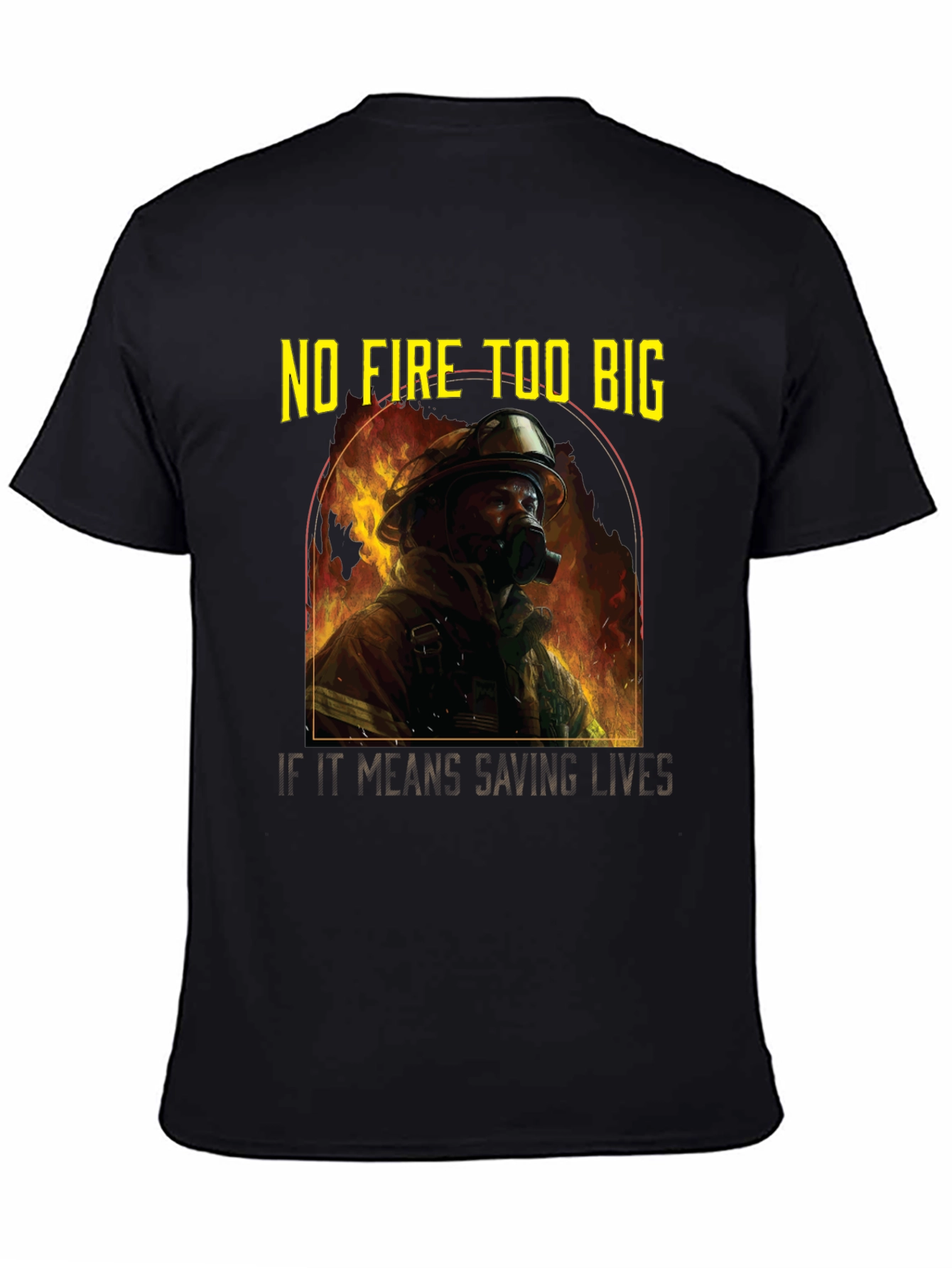 Black Firefighter Hero T-Shirt - Saving Lives view 4