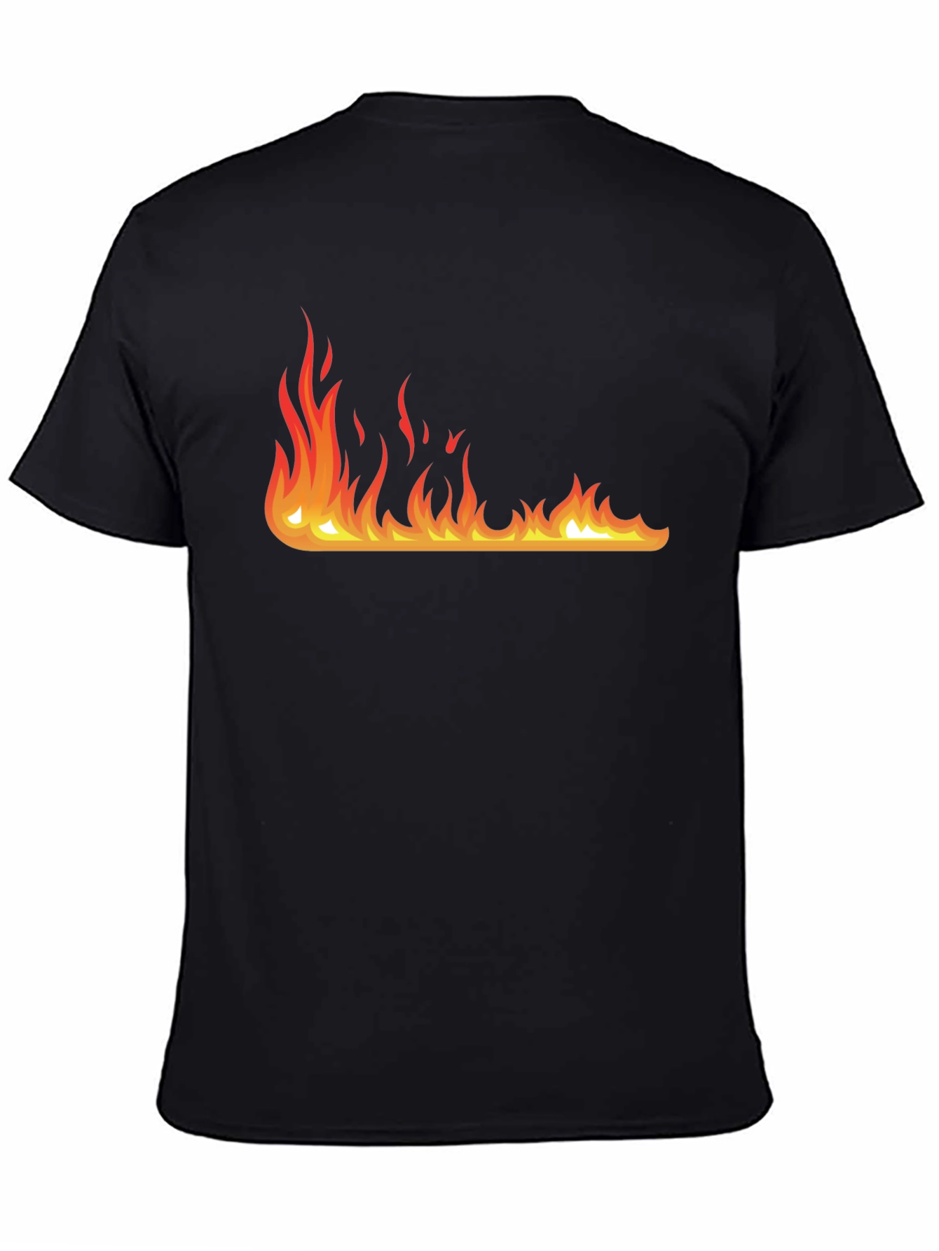 Black Fire Graphic Black T-Shirt - Bold Design, Casual Wear view 4