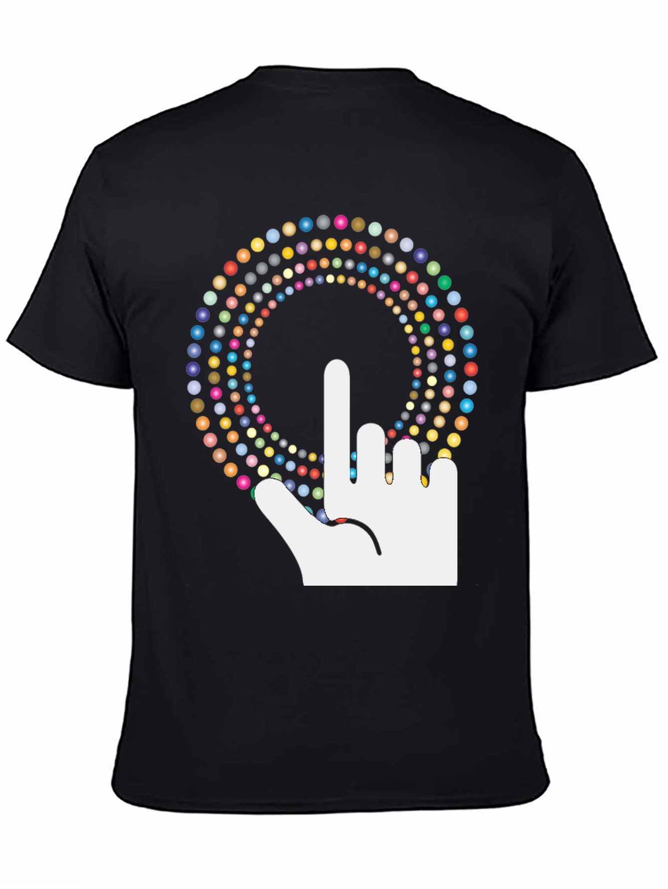 Black Novelty Graphic Tee - Finger Design view 4
