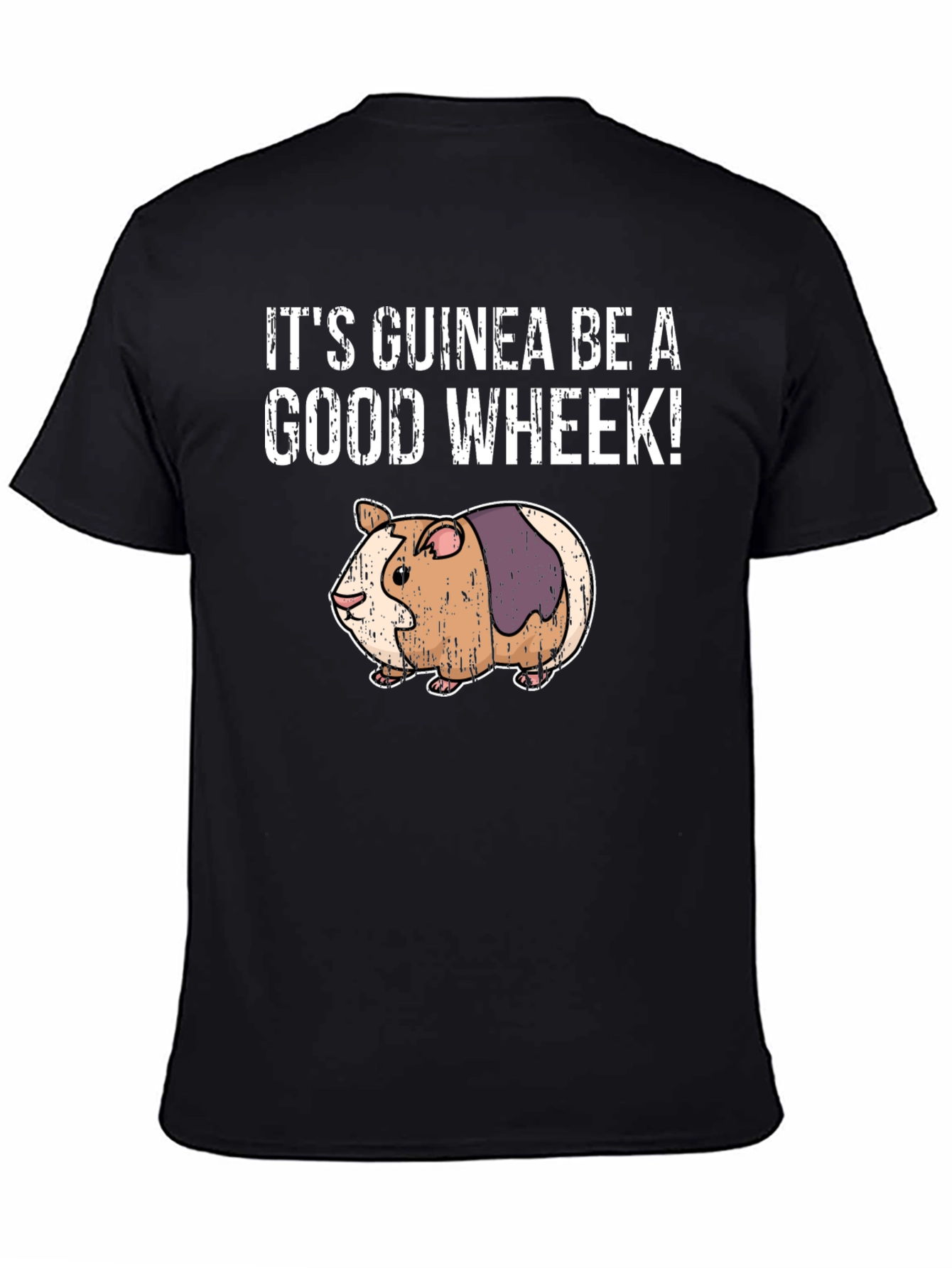 Black Guinea Pig Good Wheek T-Shirt view 4