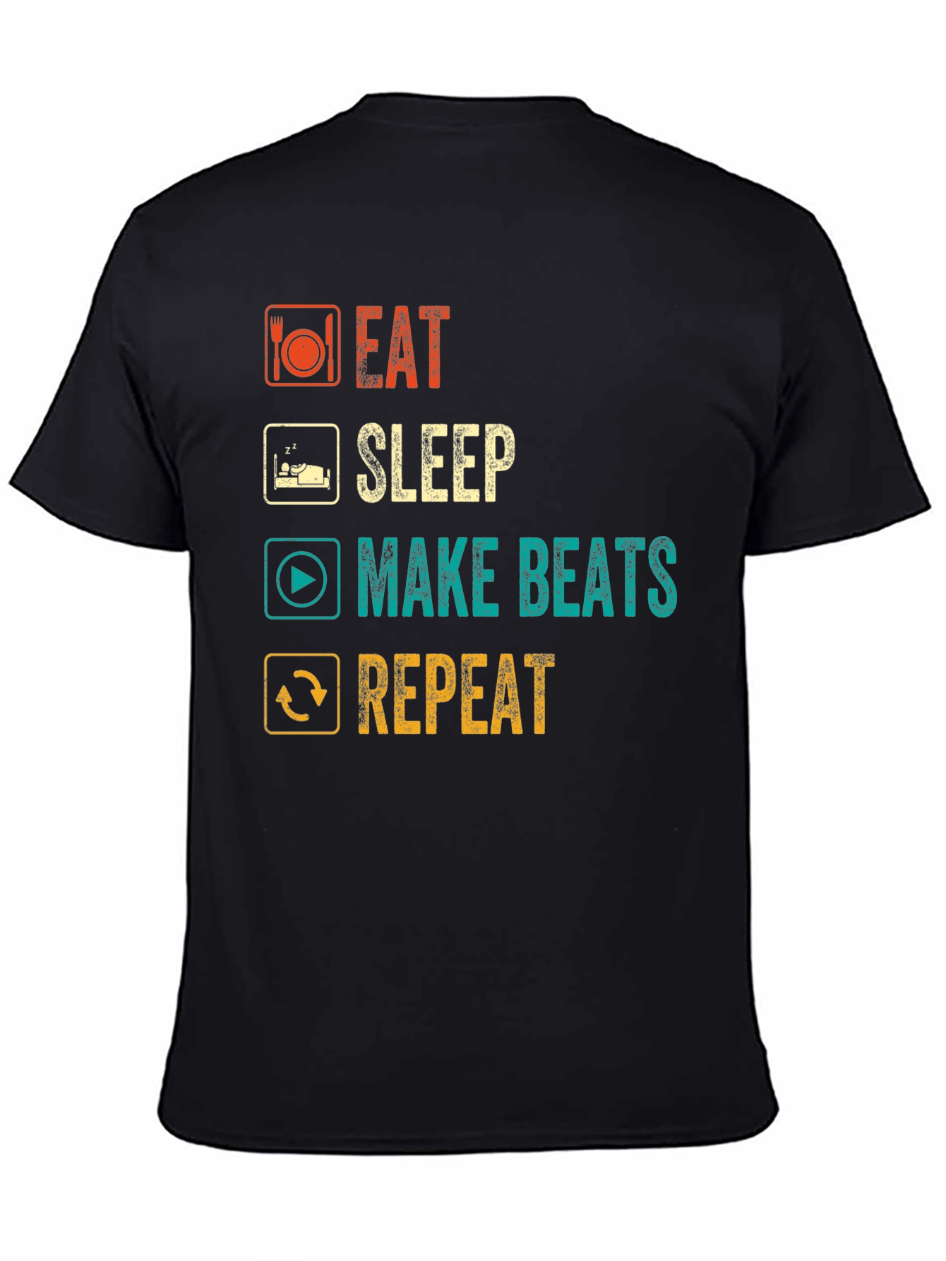 Black Eat Sleep Make Beats Repeat T-Shirt view 4