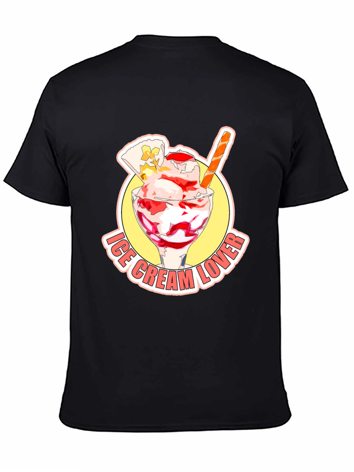Black Ice Cream Lover Graphic Tee - Black view 4