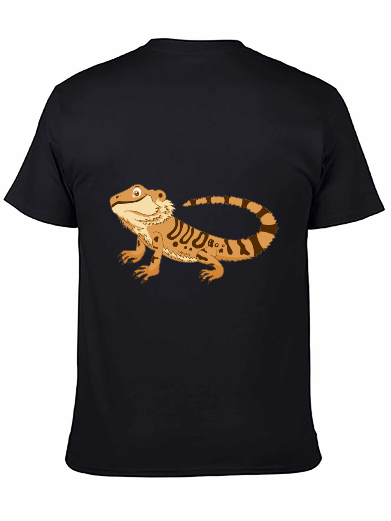 Black Bearded Dragon Graphic Tee - Men's Black T-Shirt view 4