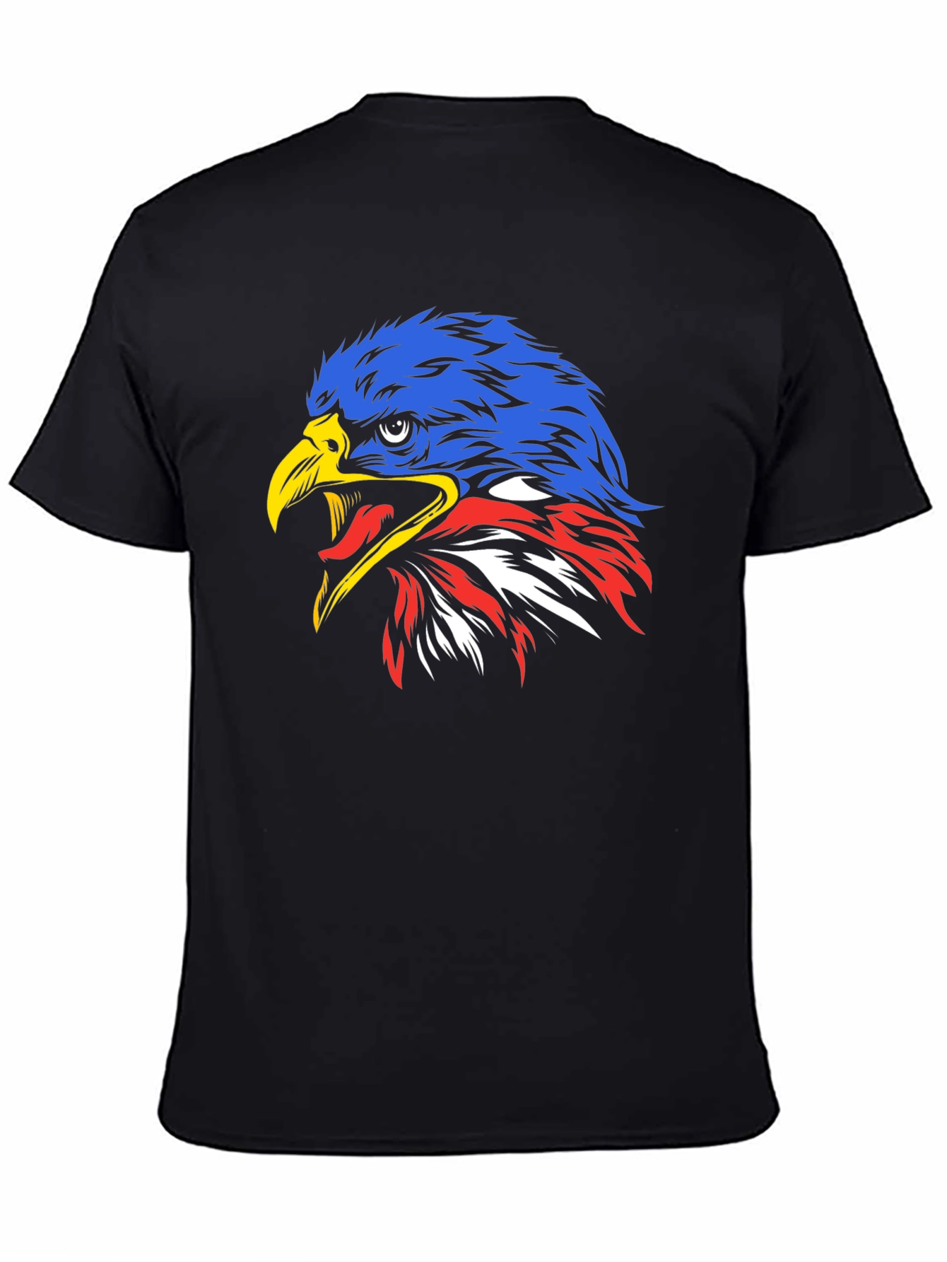 Black Eagle Head Graphic Print Tee - Patriotic Style view 4