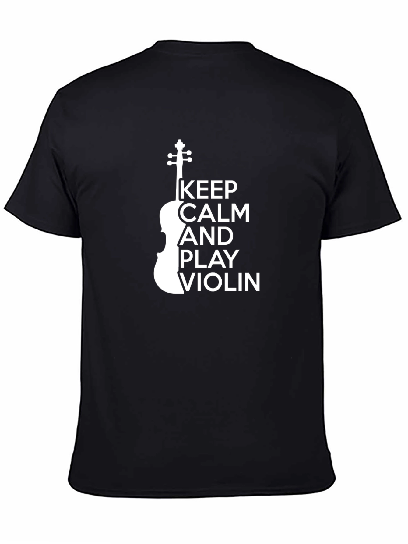 Black Keep Calm and Play Violin T-Shirt - Music Lover Tee view 4