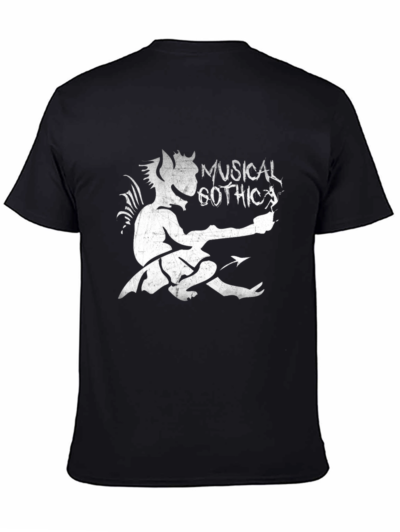 Black Musical Gothic T-Shirt - Devil Graphic Tee view 4