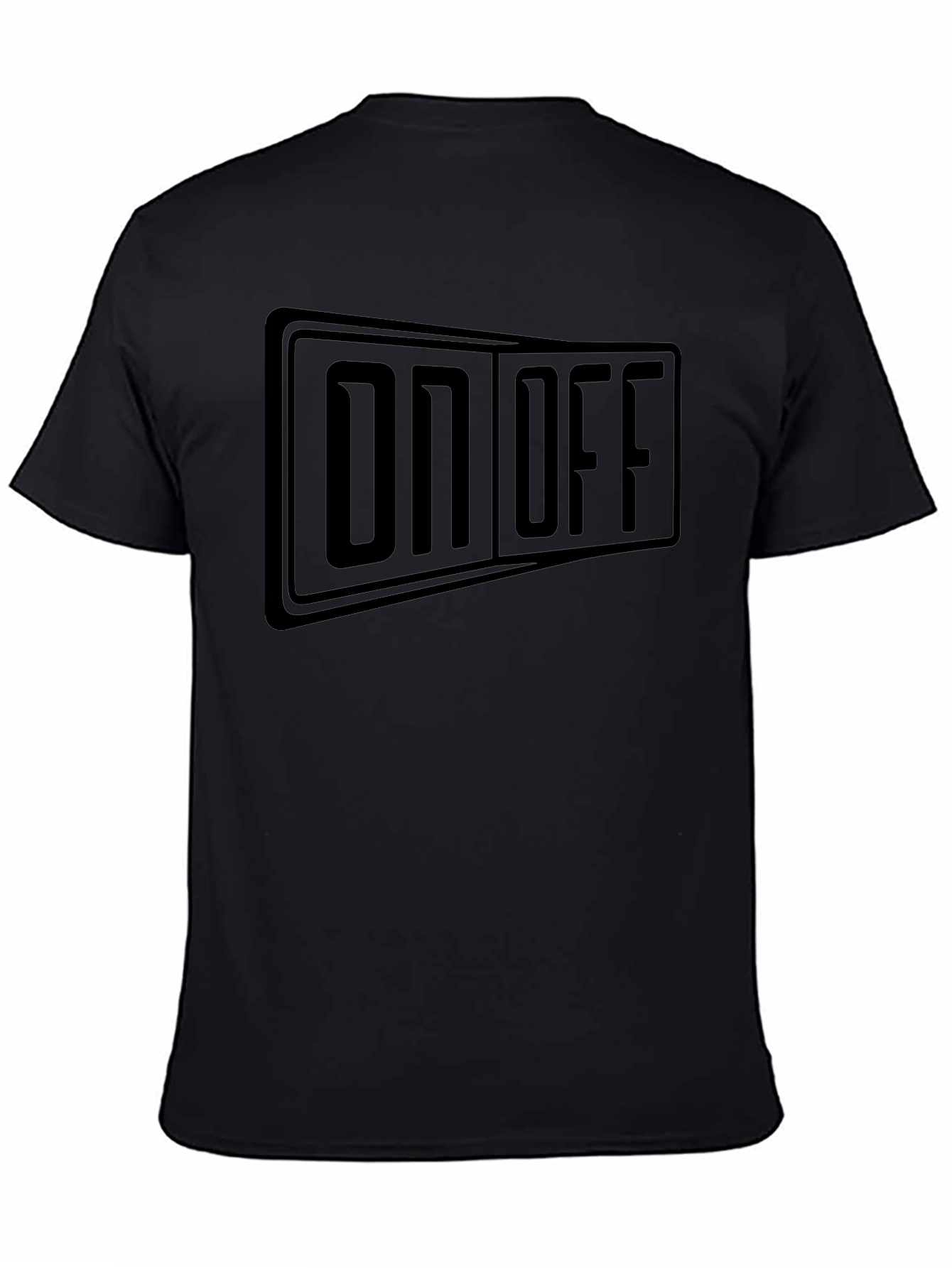 Black On/Off Graphic Black T-Shirt - Stylish and Comfortable view 4