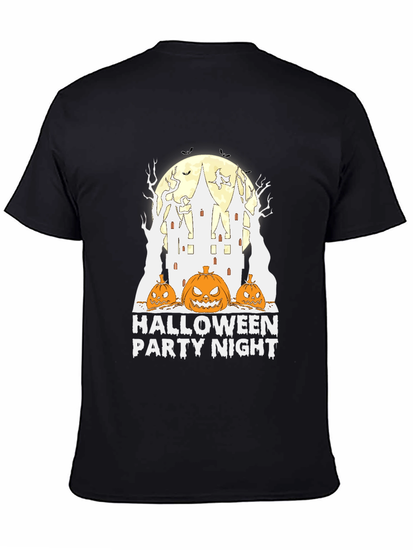 Black Halloween Party Night T-Shirt - Spooky Season Tee view 4