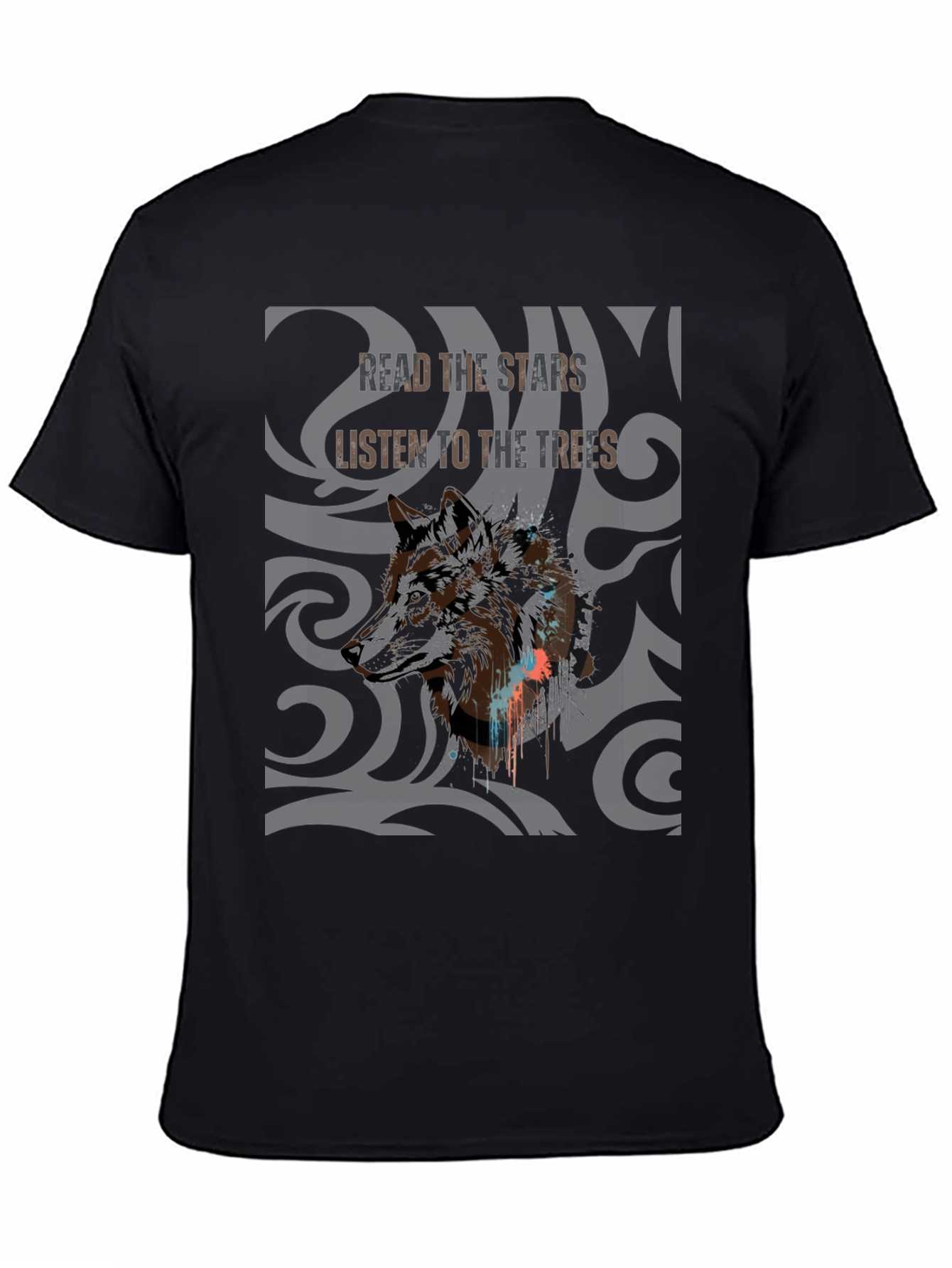 Black Wolf Spirit Graphic Tee - Read The Stars view 4