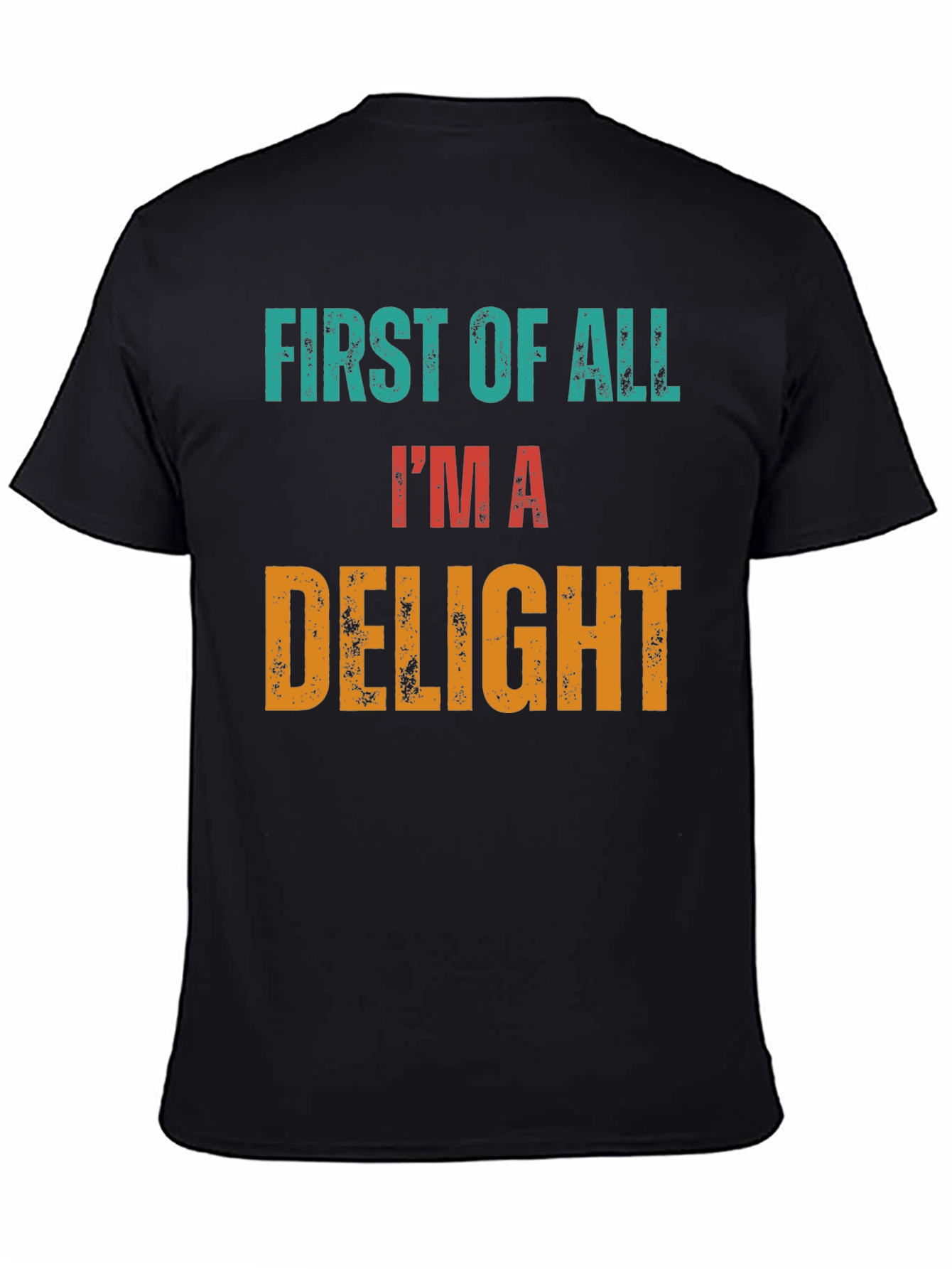 Black First Of All I'm A Delight Novelty Tee view 4