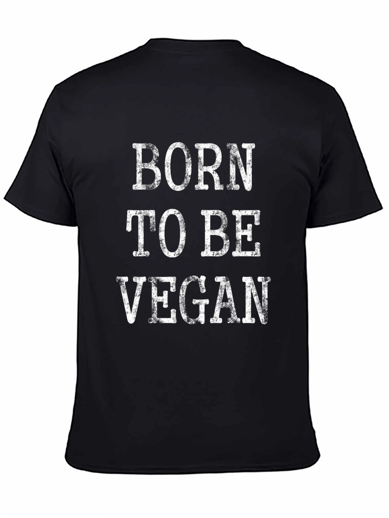Black Born To Be Vegan T-Shirt - Unisex Black Tee view 4