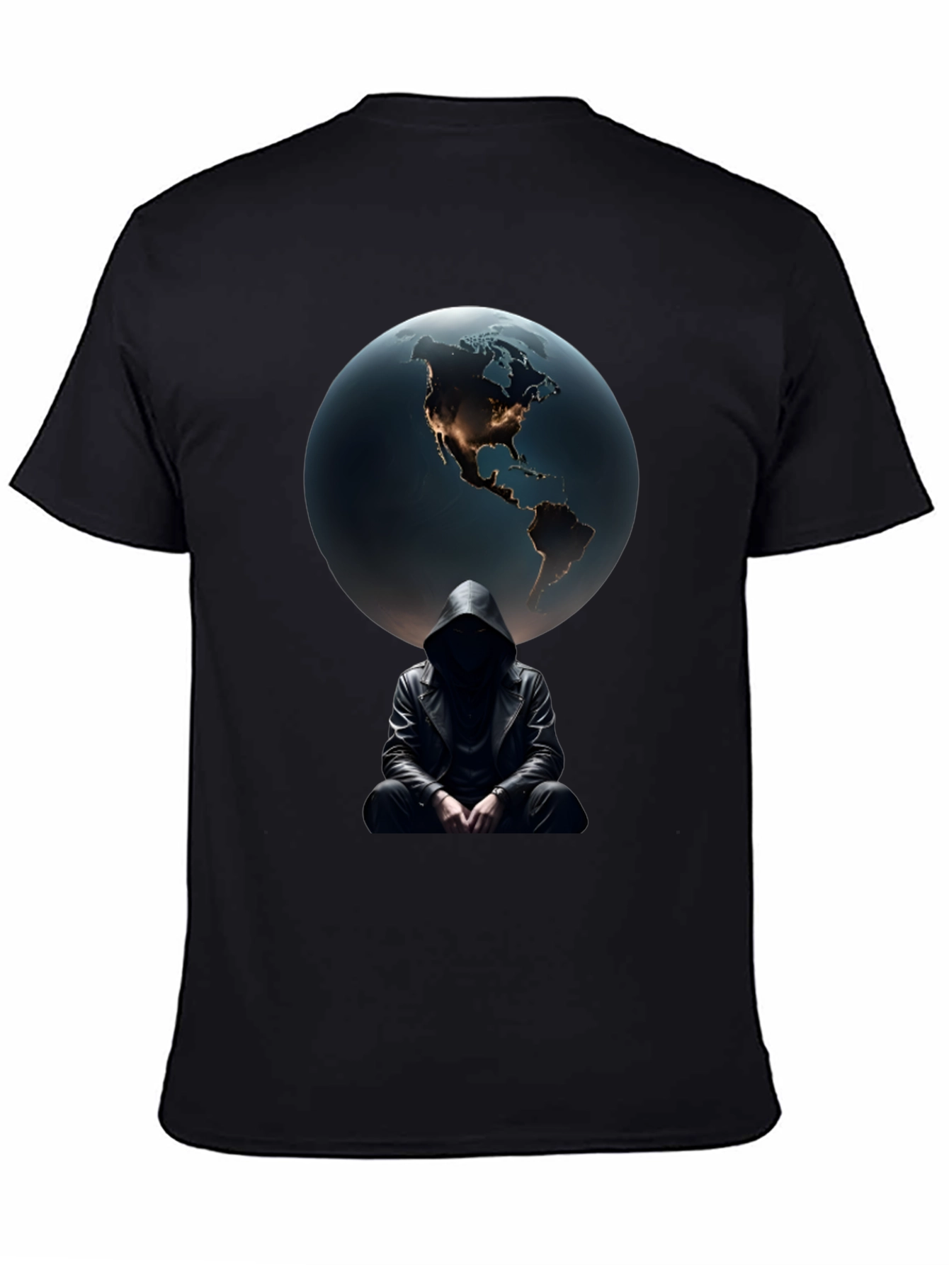 Black Earth & Shadow Graphic T-Shirt - Mens Black Tee view 4