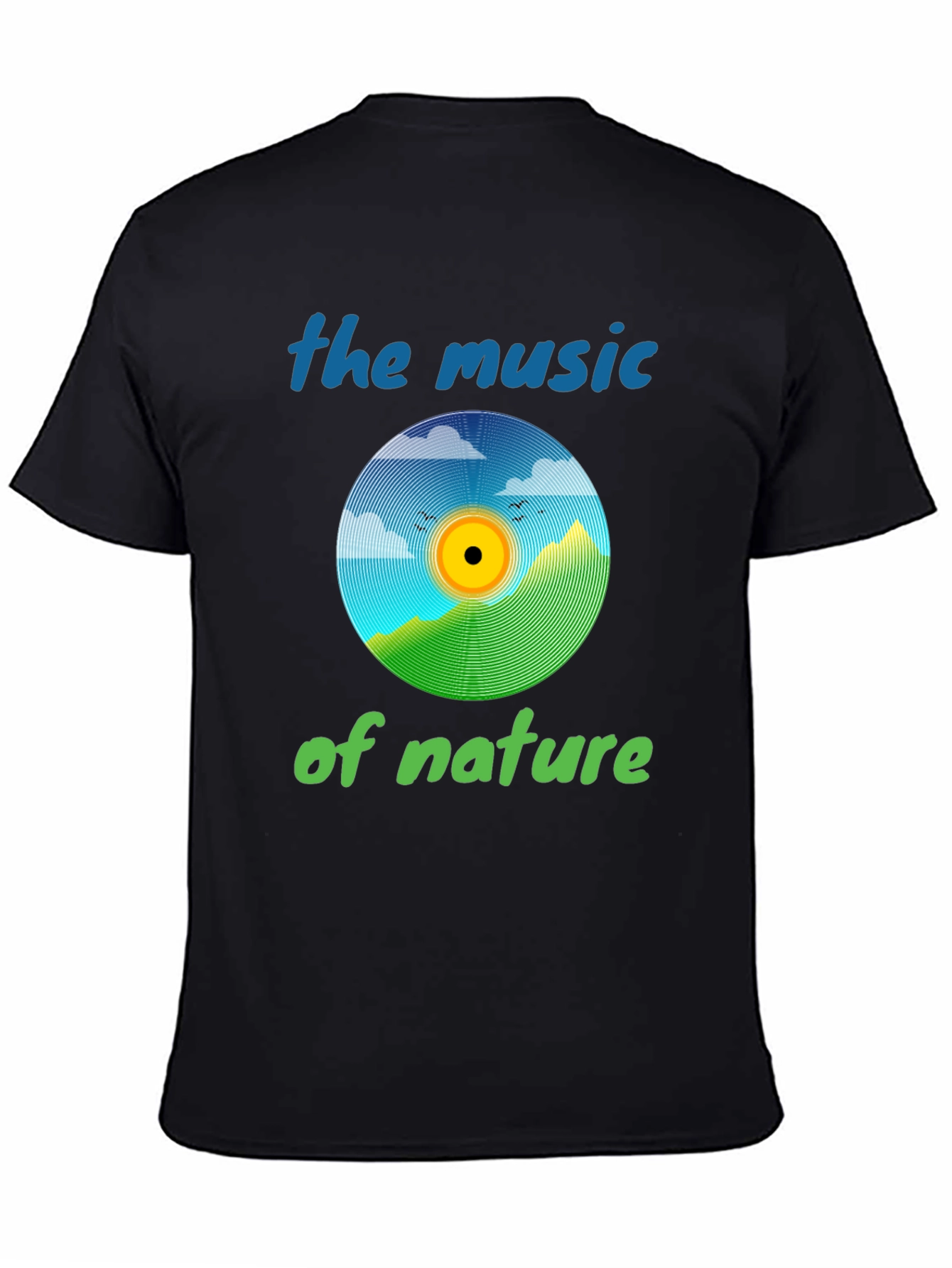 Black Nature Music T-Shirt - Eco-Friendly Design view 4