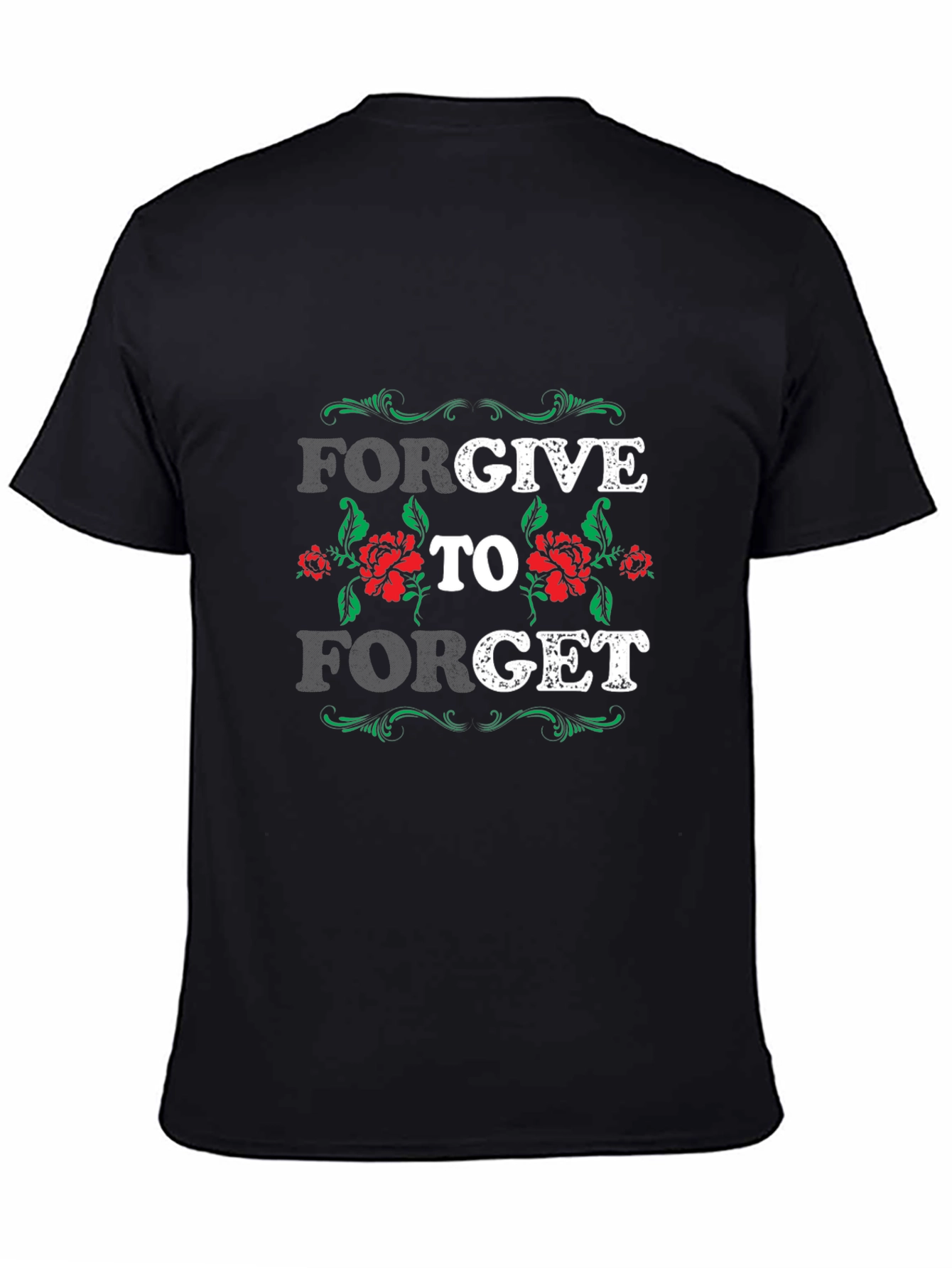 Black Forgive to Forget Graphic T-Shirt view 4