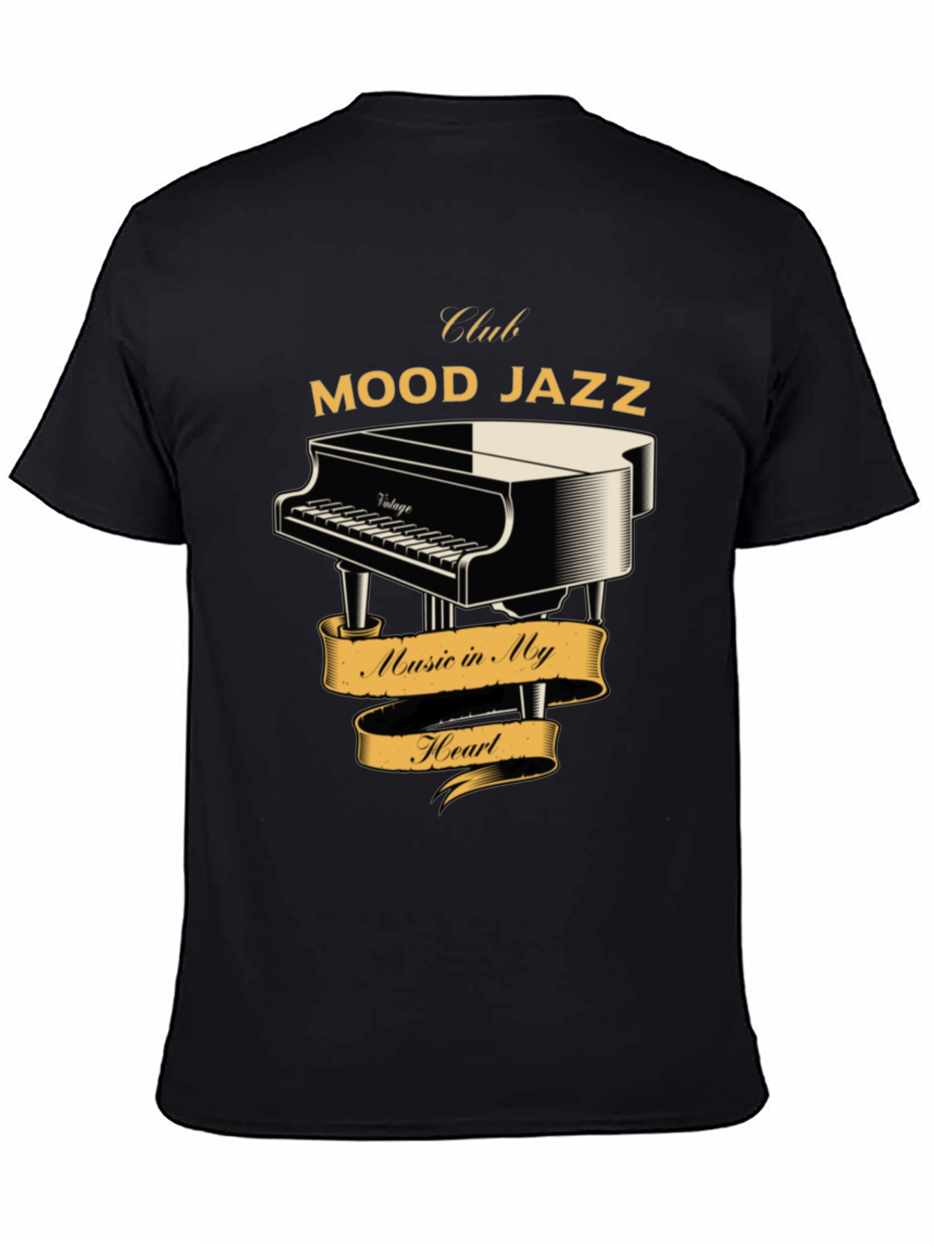 Black Mood Jazz Club T-Shirt - Piano Music Lover Tee view 4