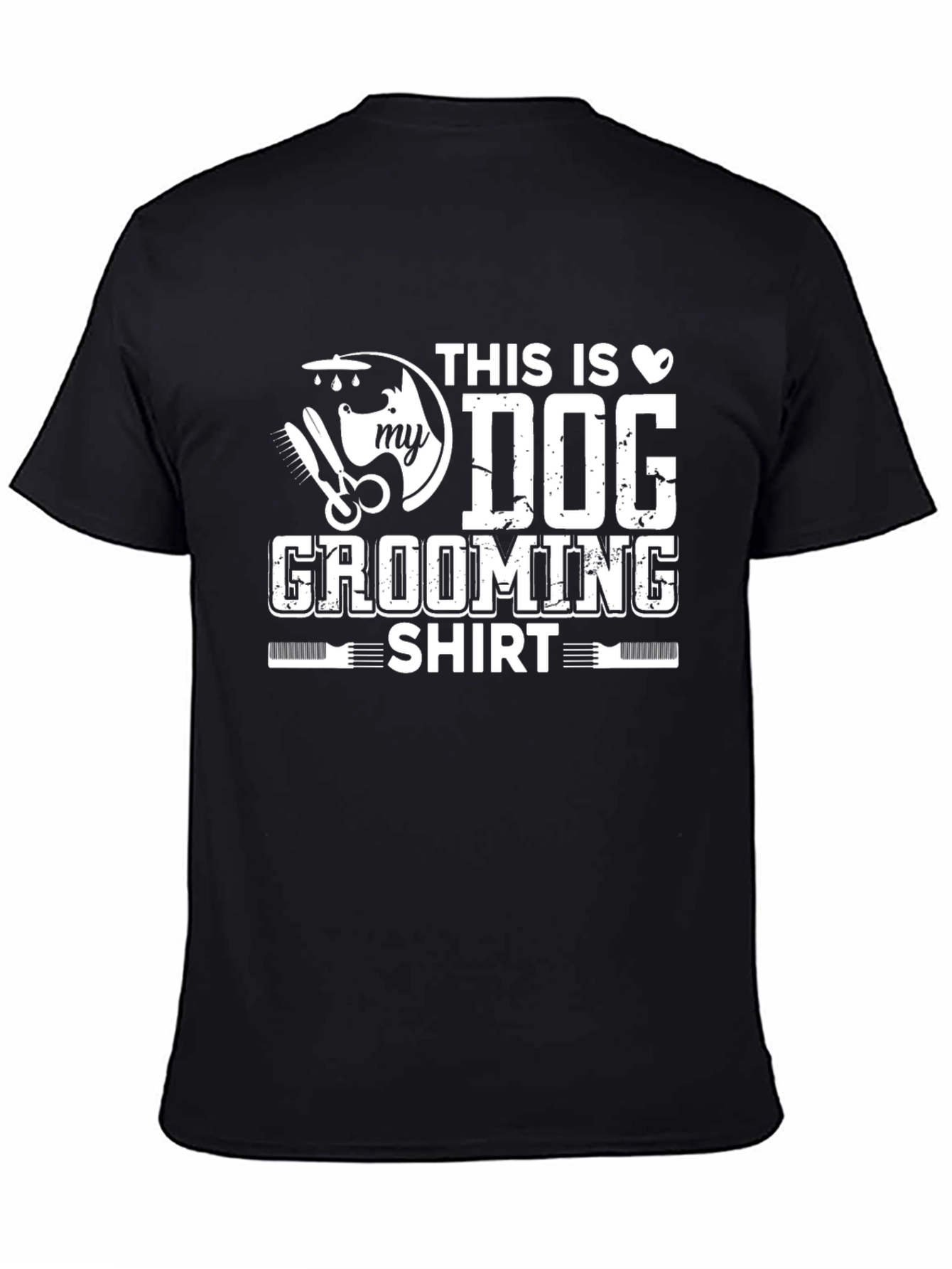 Black Dog Grooming T-Shirt for Animal Lovers view 4